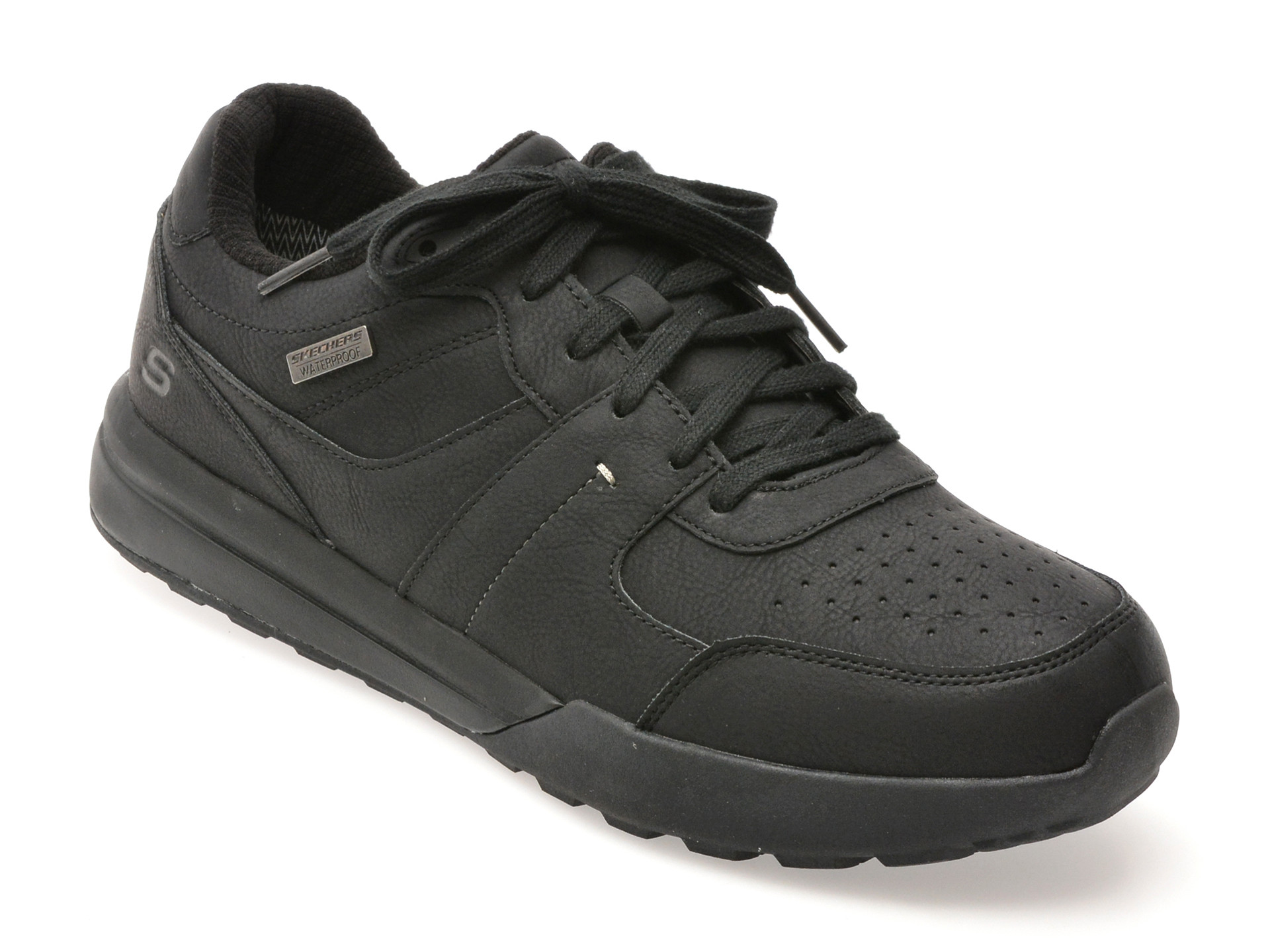 Pantofi sport SKECHERS negri, NETSON, din piele ecologica