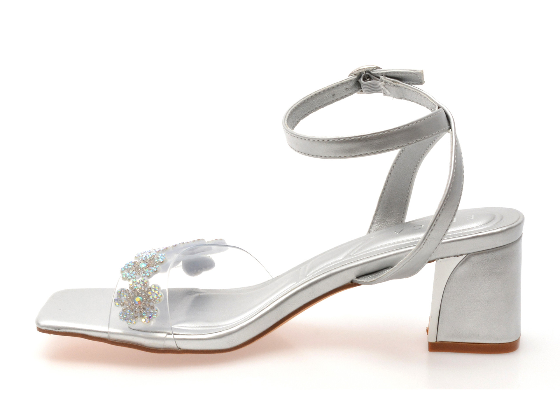 Sandale EPICA argintii, 101602, din piele ecologica