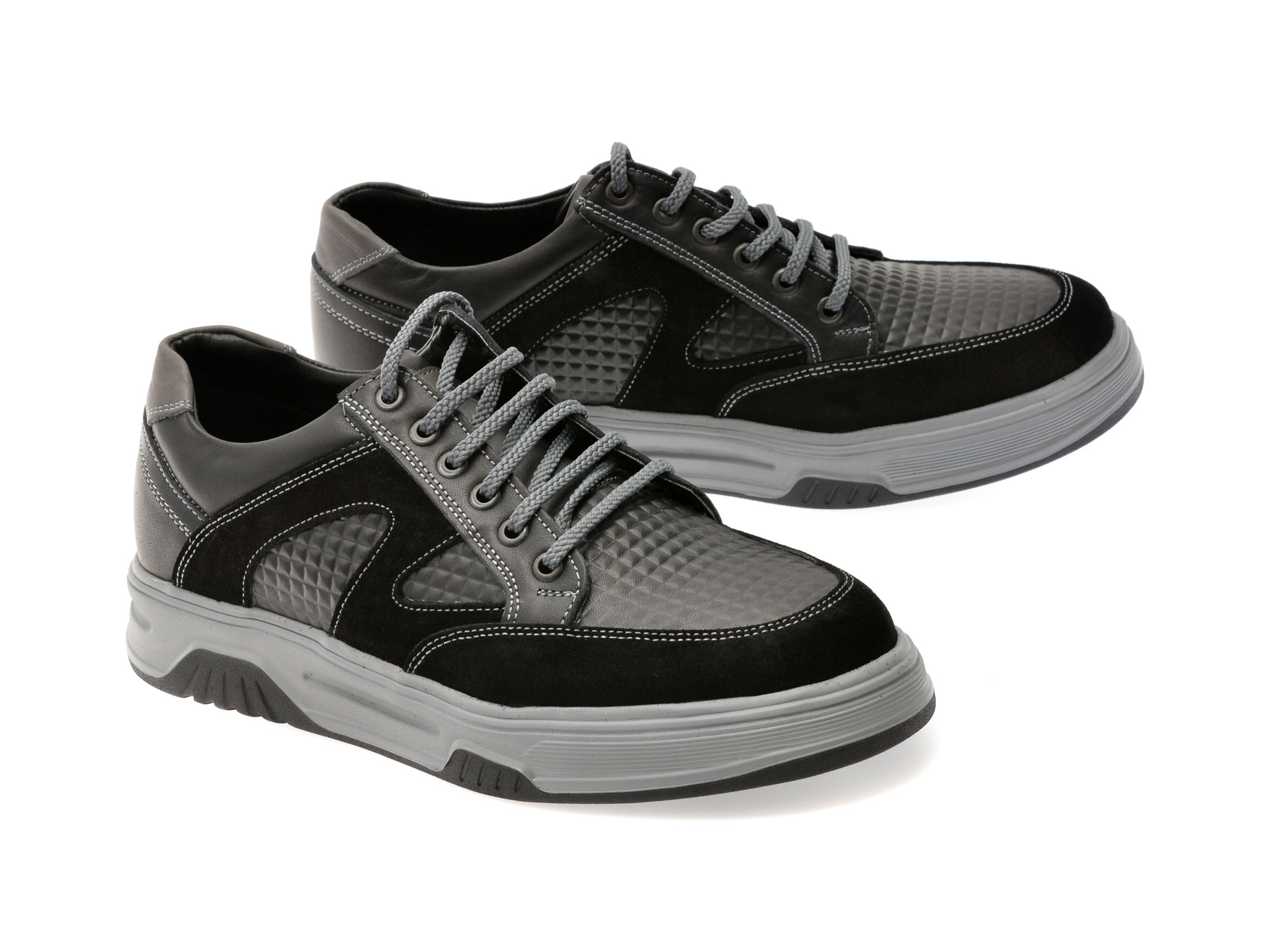 Pantofi sport OTTER negri, 1374, din piele naturala