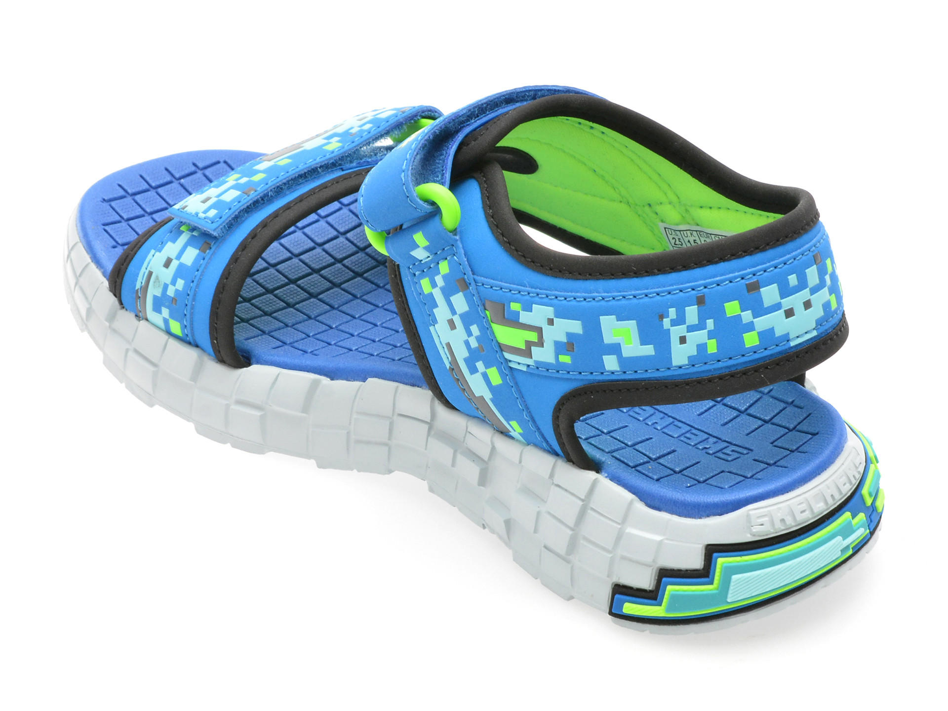 Sandale SKECHERS albastre, MEGA-SPLASH 4K, din piele ecologica