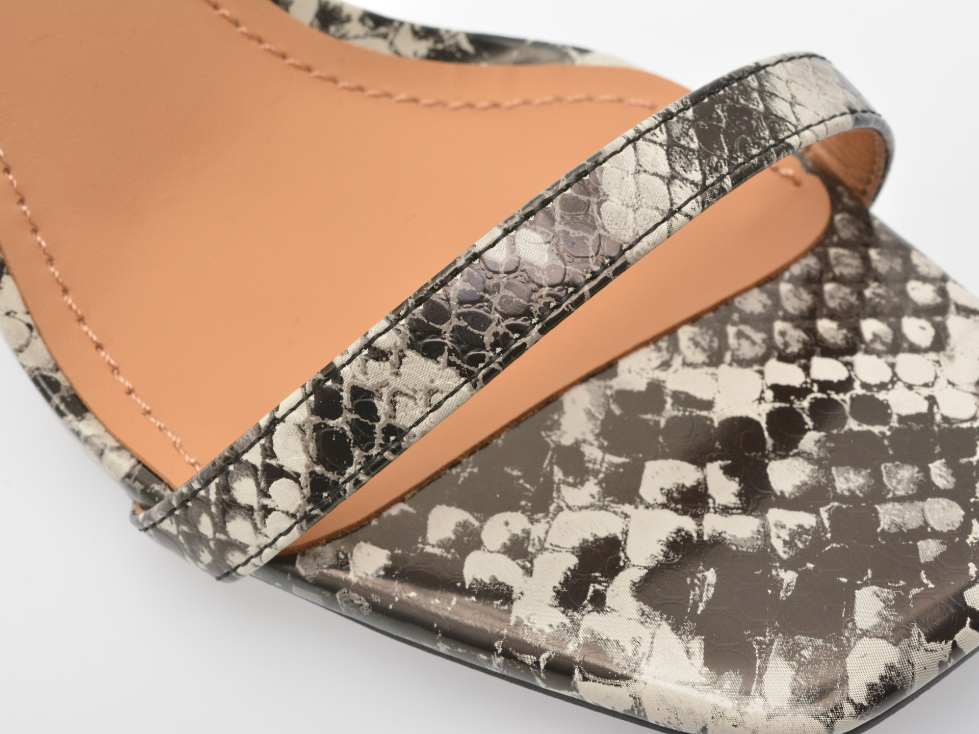 Sandale elegante EPICA gri, E302, din piele naturala