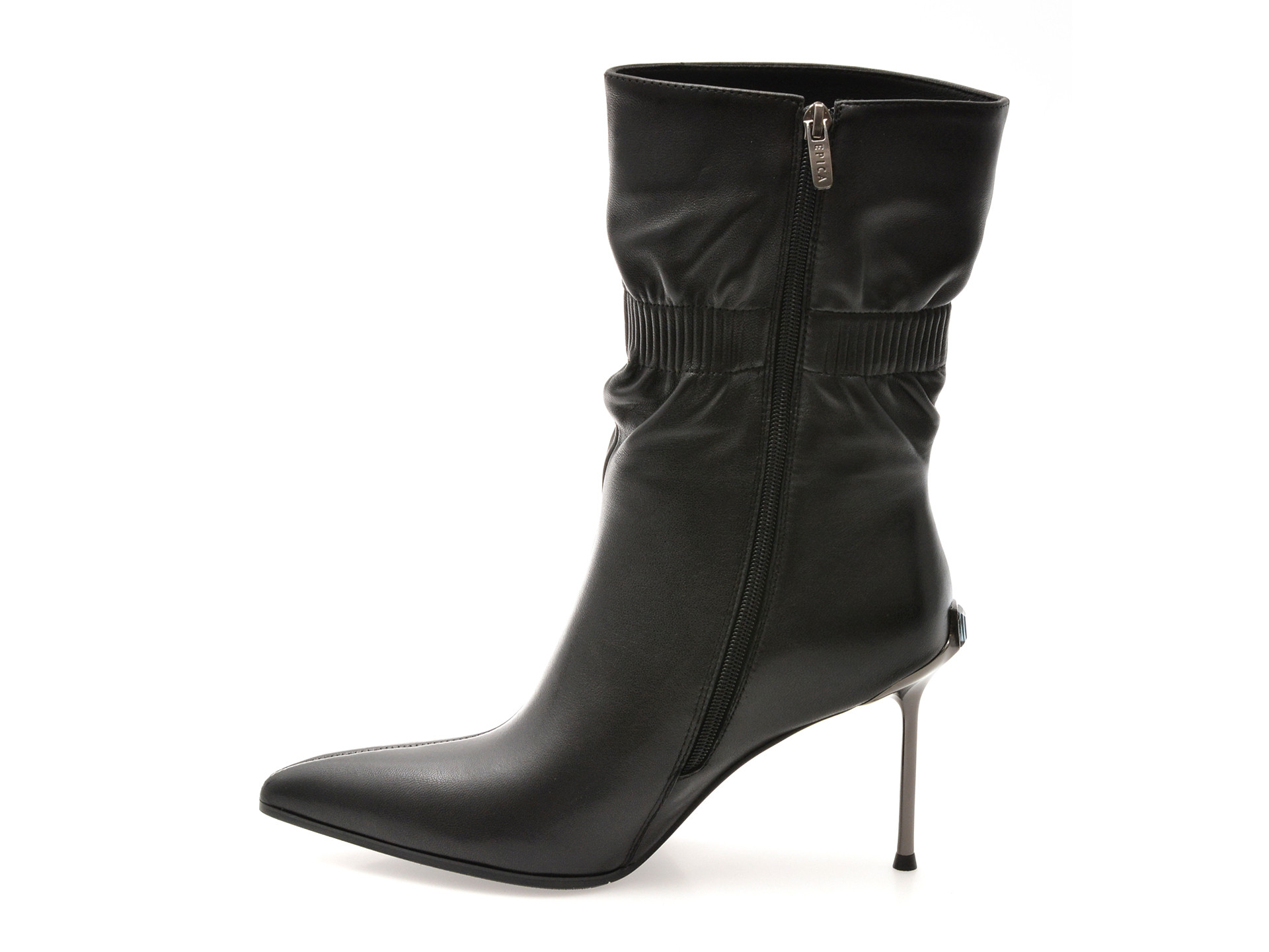Botine elegante EPICA negre, M5A, din piele naturala