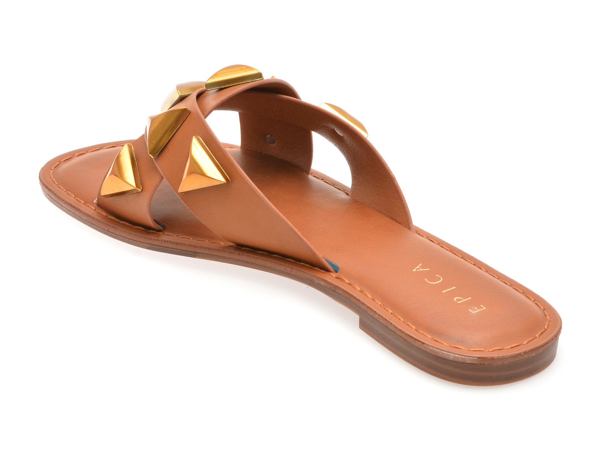 Papuci EPICA maro, 82922, din piele ecologica