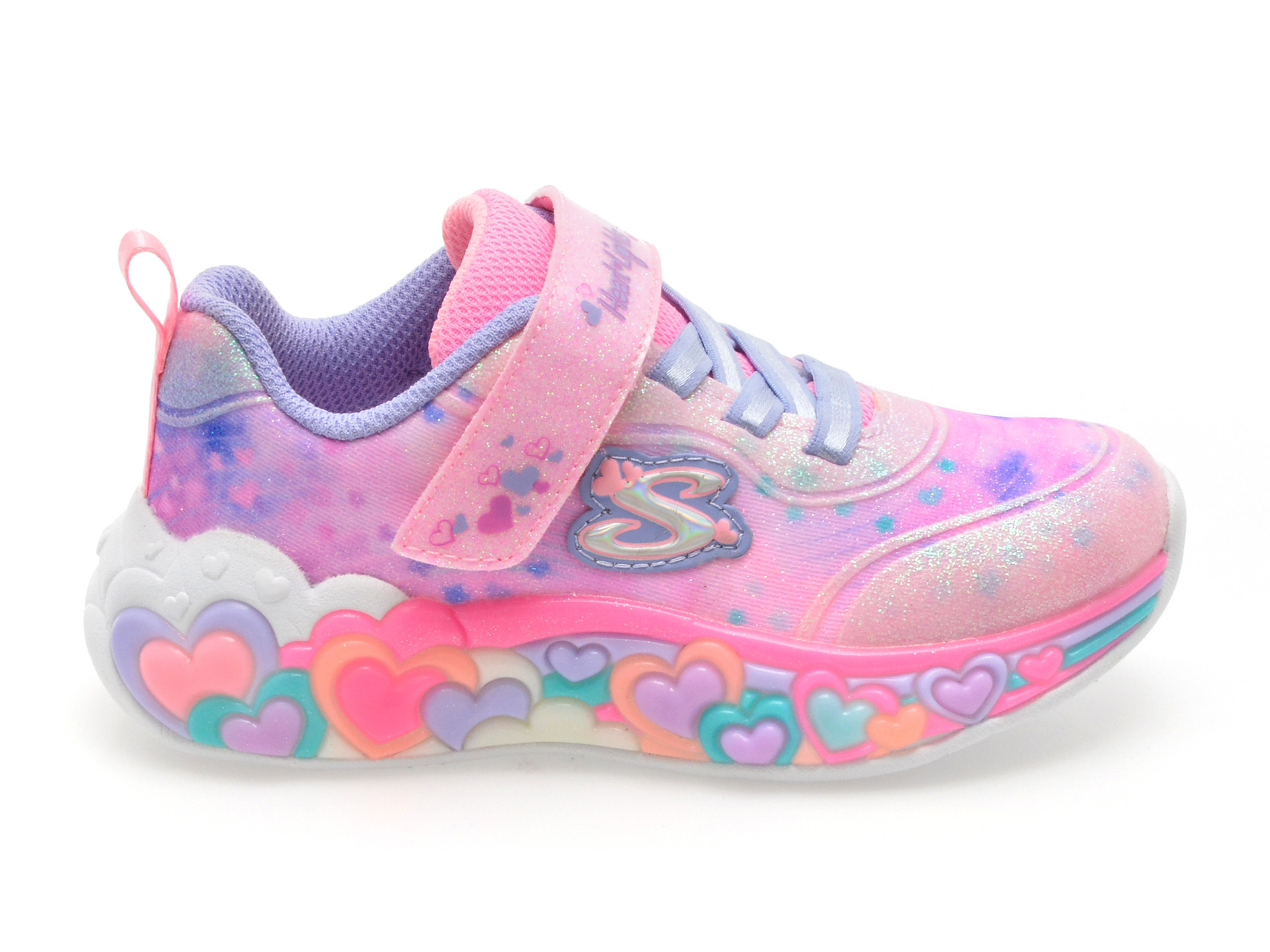Pantofi sport skechers roz eternal heart lights din material textil kzlzj1111yk302696n
