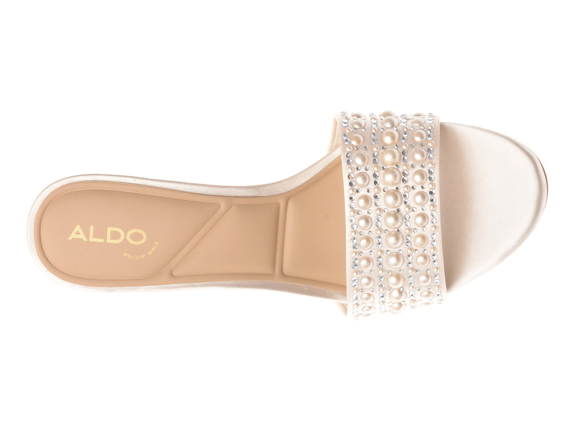 Papuci ALDO albi, ETERNALLY 110, din material textil