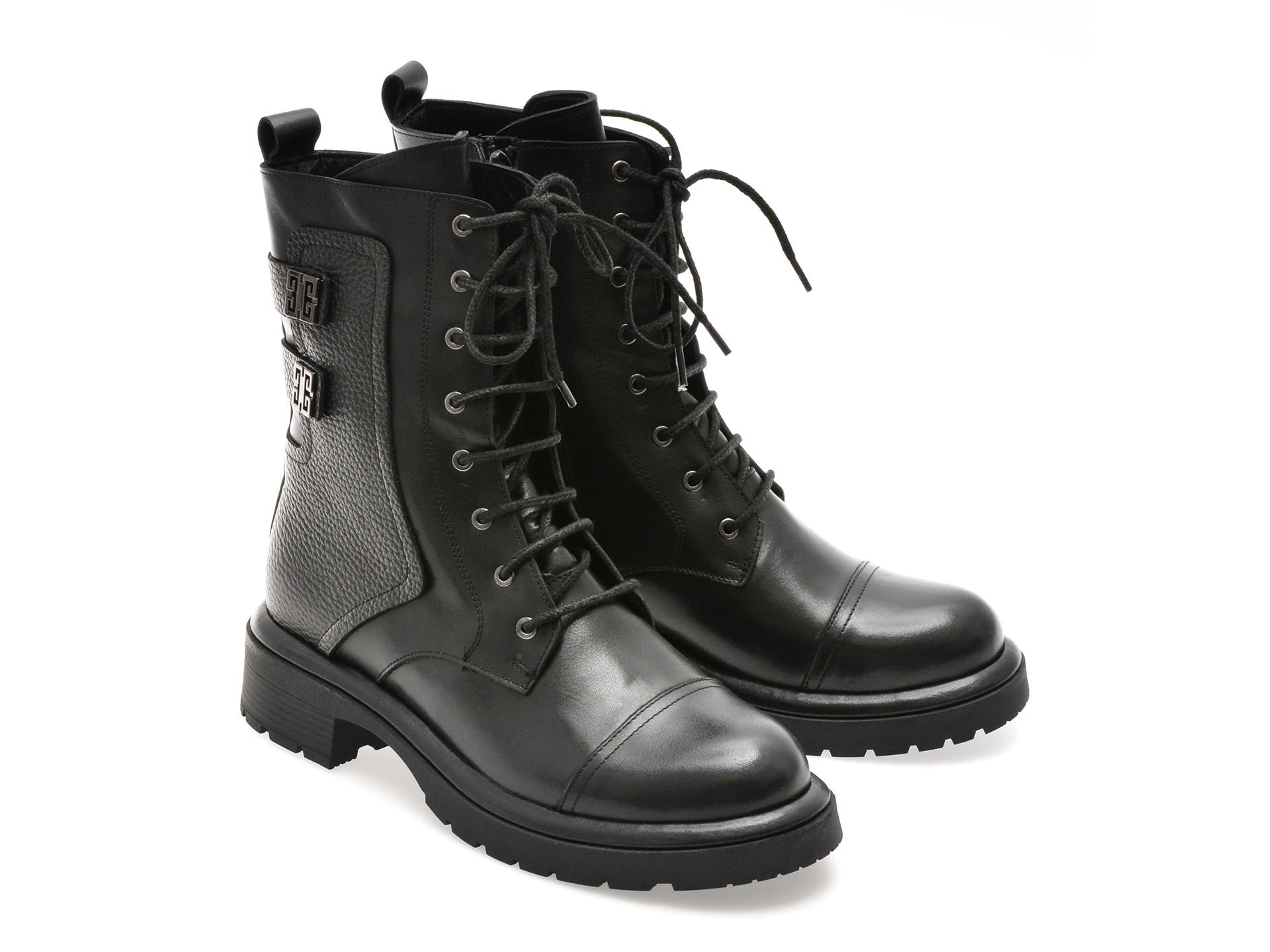 Bocanci IMAGE negri, 1504244, din piele naturala