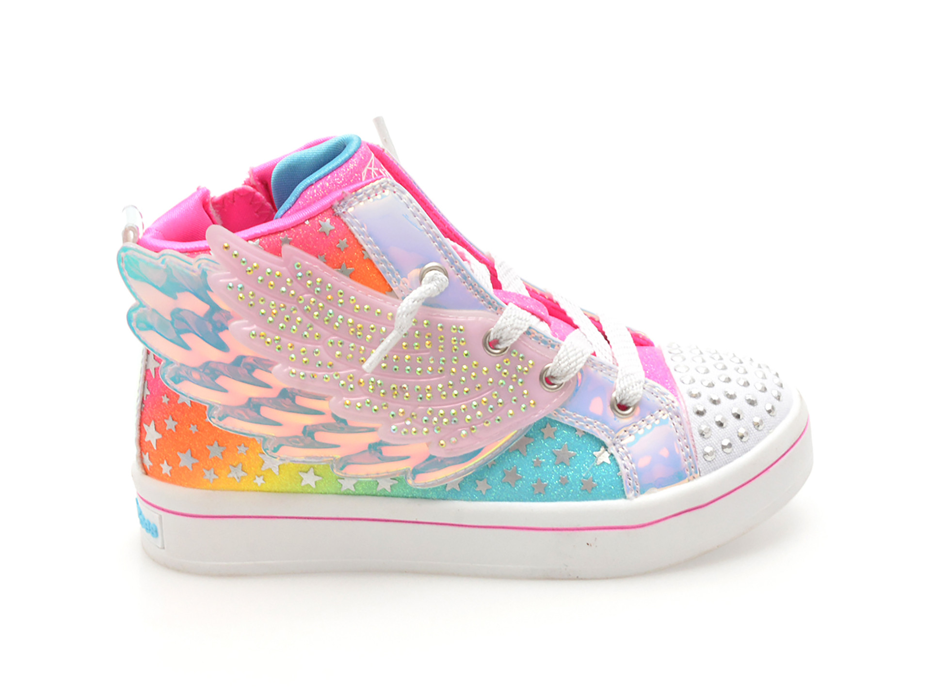 Ghete SKECHERS roz, TWI-LITES 2.0, din piele ecologica