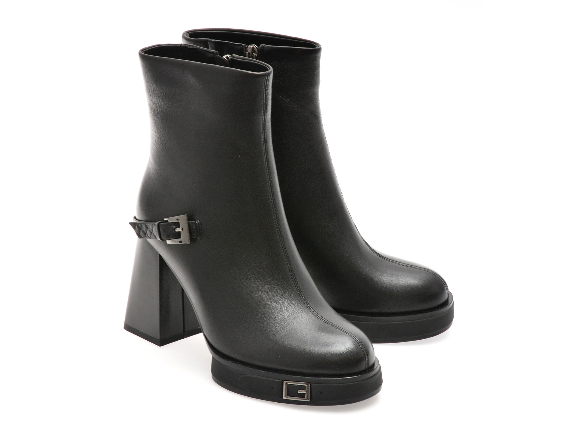 Ghete EPICA negre, 202752, din piele naturala