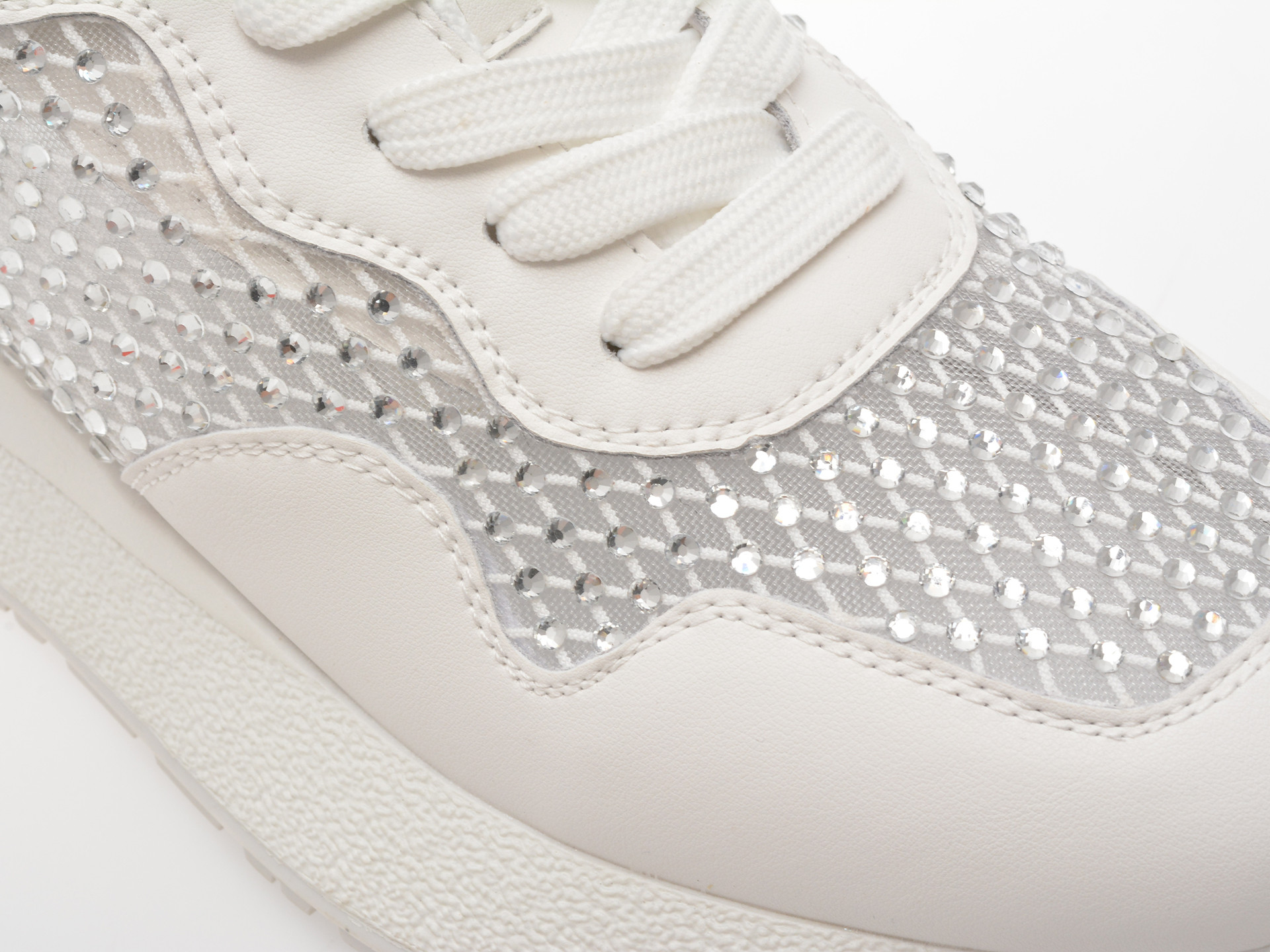 Pantofi sport EPICA albi, QS639, din material textil