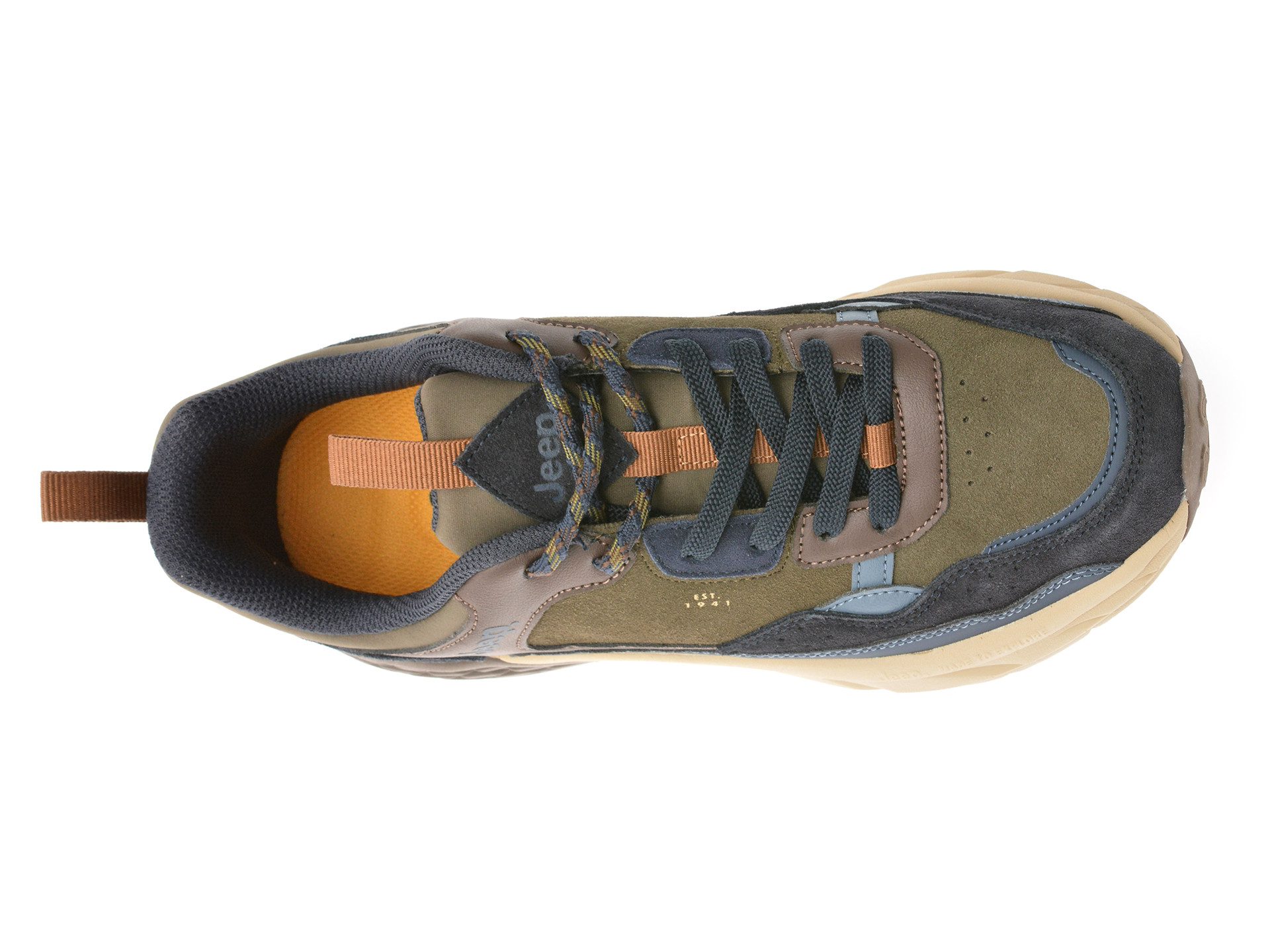 Pantofi sport JEEP maro, M52070A, din piele naturala