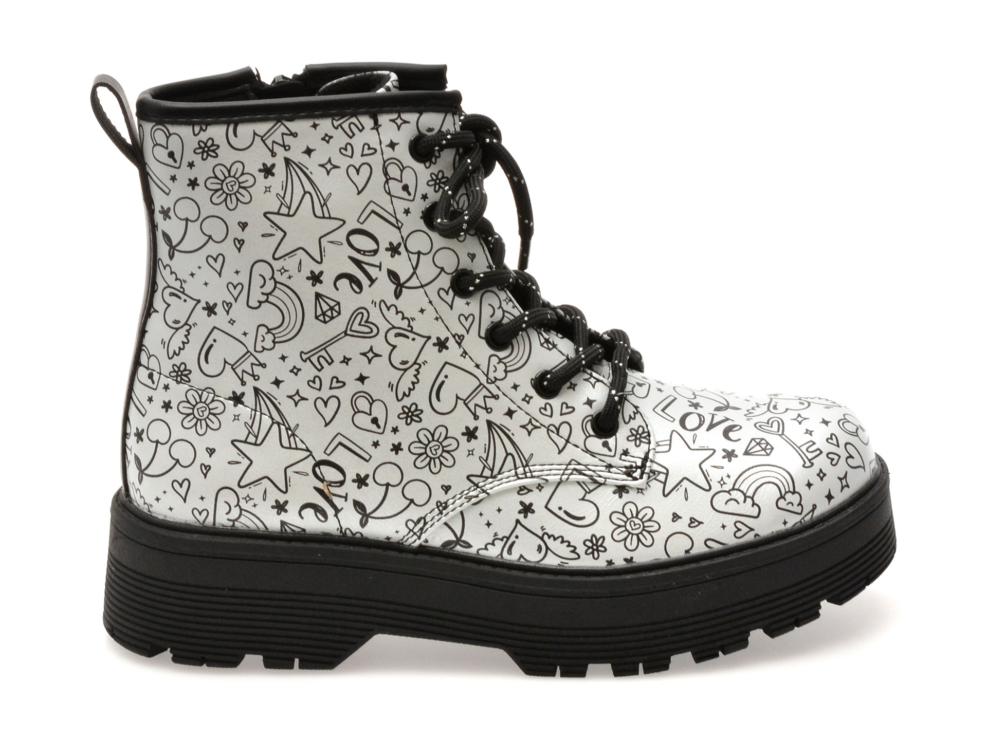 Ghete SKECHERS argintii, GRAVLEN HI, din piele ecologica