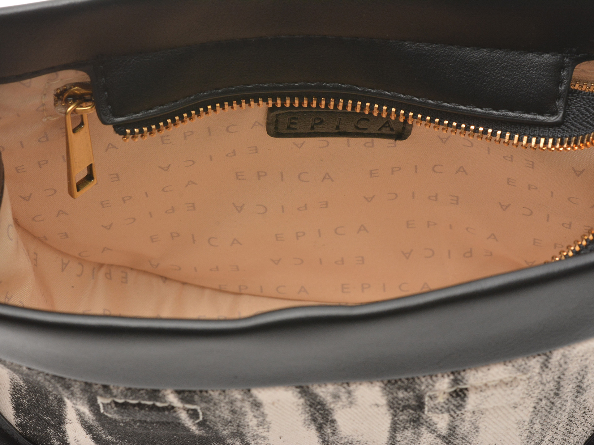 Geanta EPICA alb-negru, 1841, din material textil