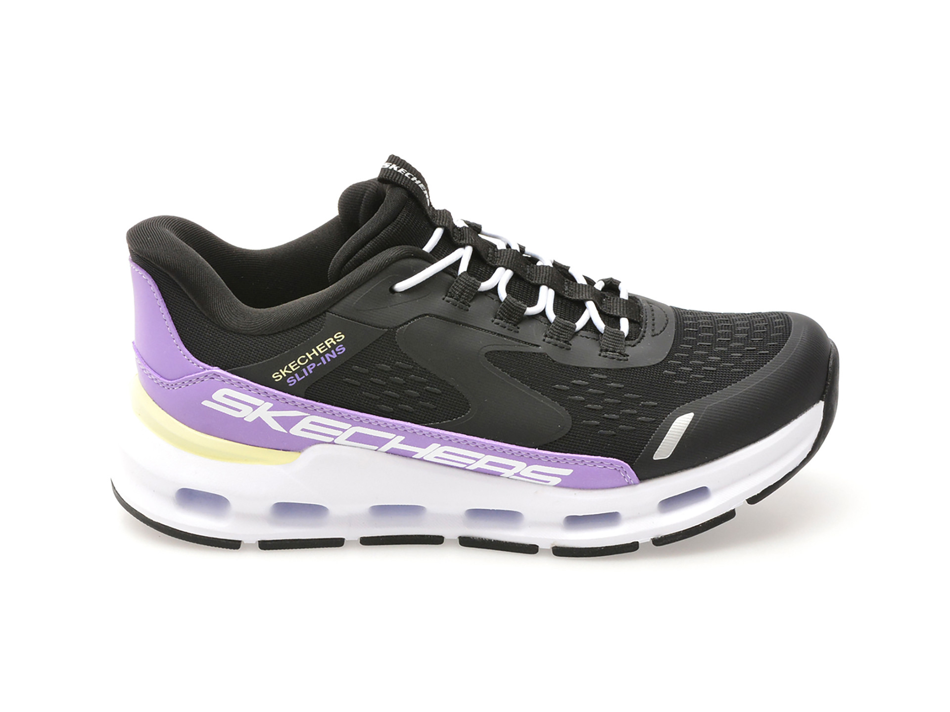 Pantofi sport SKECHERS negri, GLIDE-STEP, din material textil