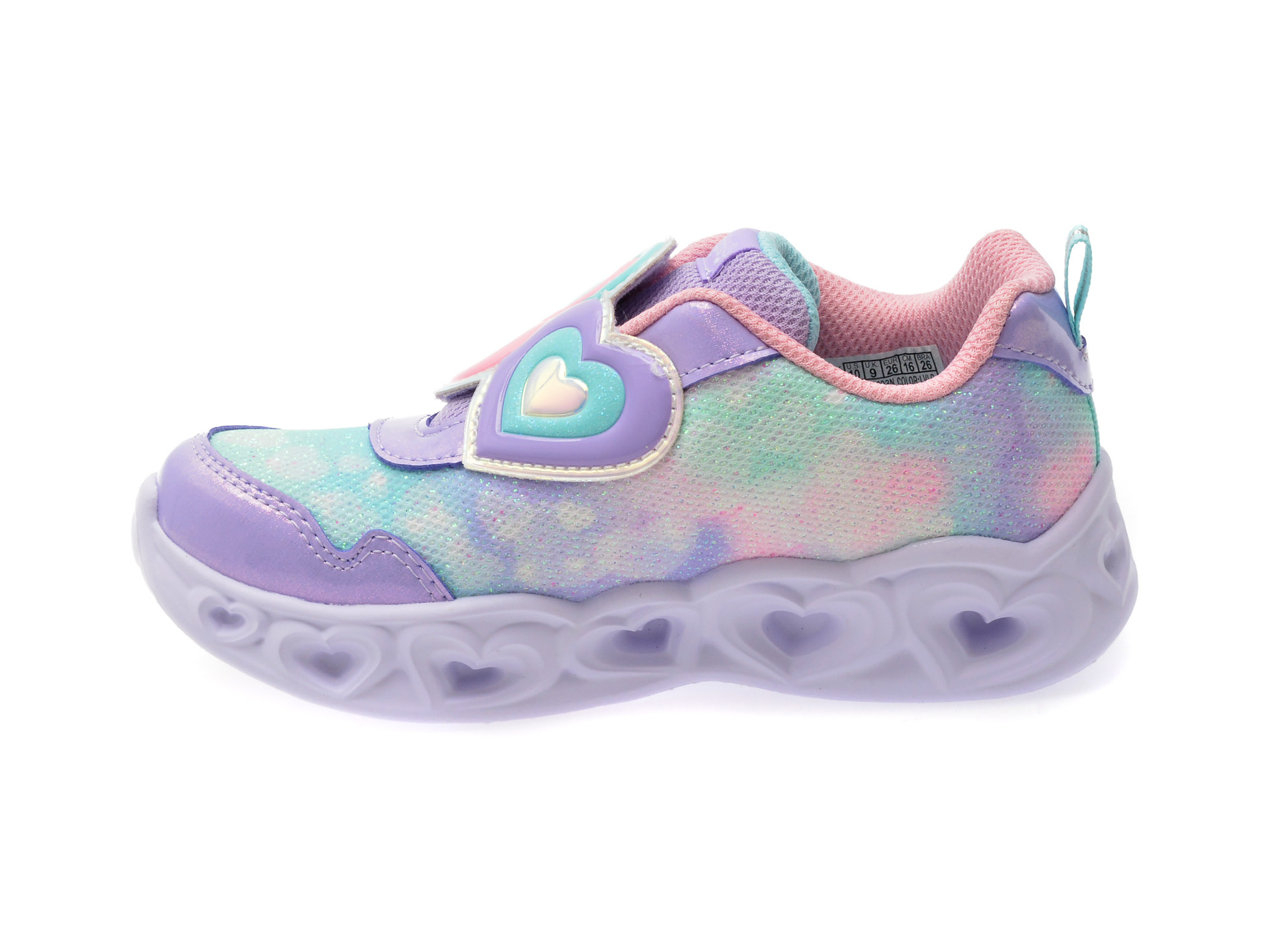 Pantofi sport SKECHERS mov, HEART LIGHTS, din material textil