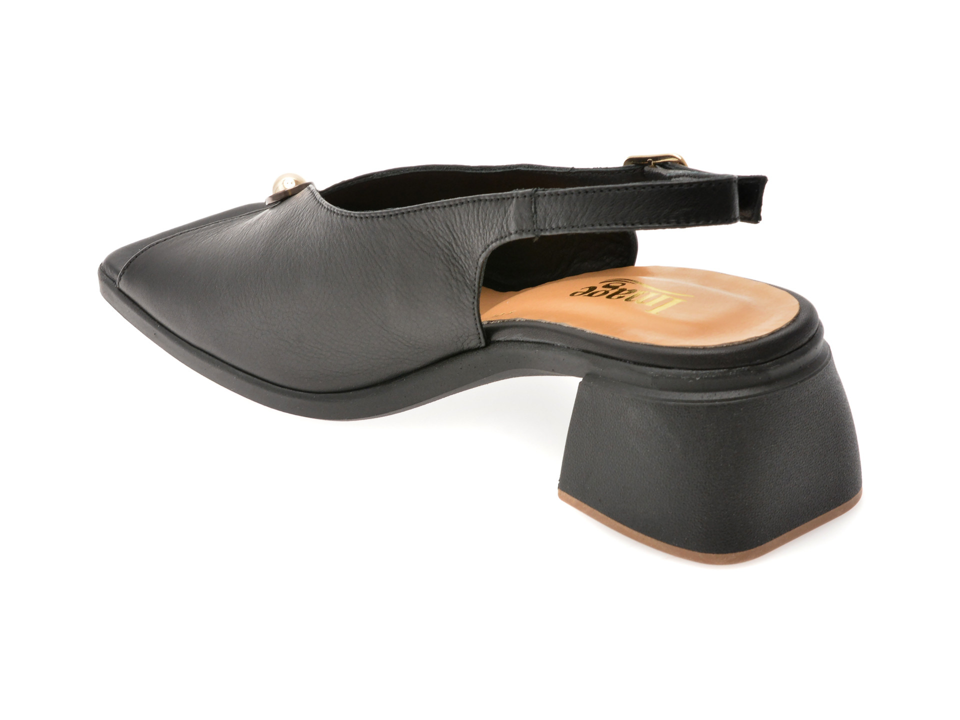 Sandale IMAGE negre, 4493603, din piele naturala