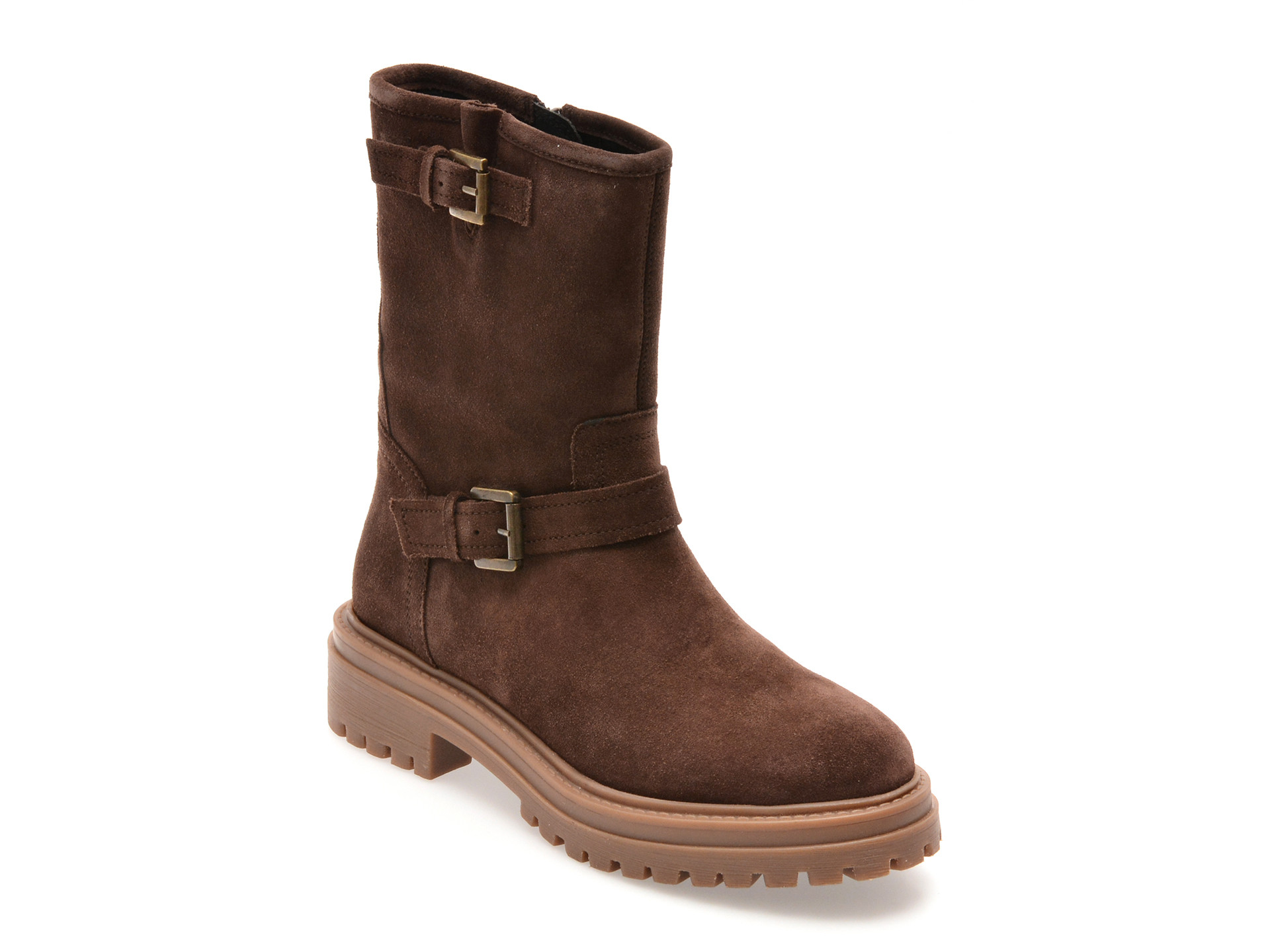 Ghete GEOX maro, D56HRD, din piele intoarsa