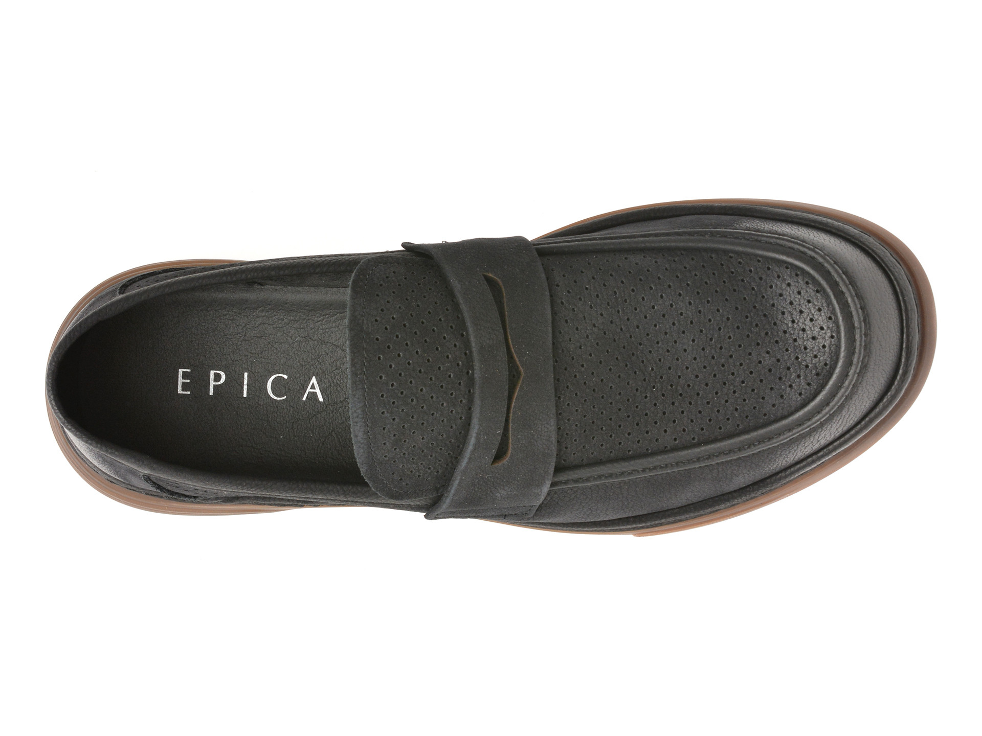 Mocasini EPICA bleumarin, N03073, din piele intoarsa
