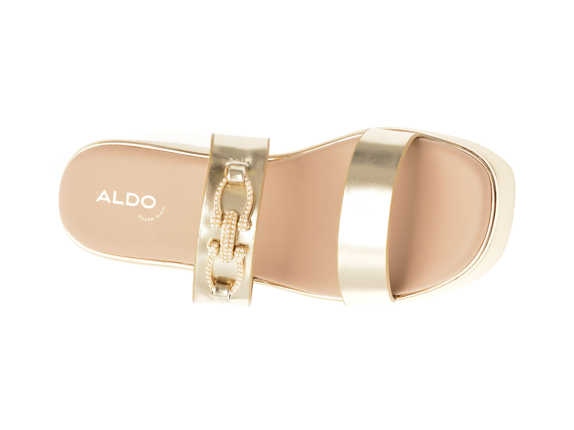 Papuci ALDO aurii, MARREN 741, din piele ecologica