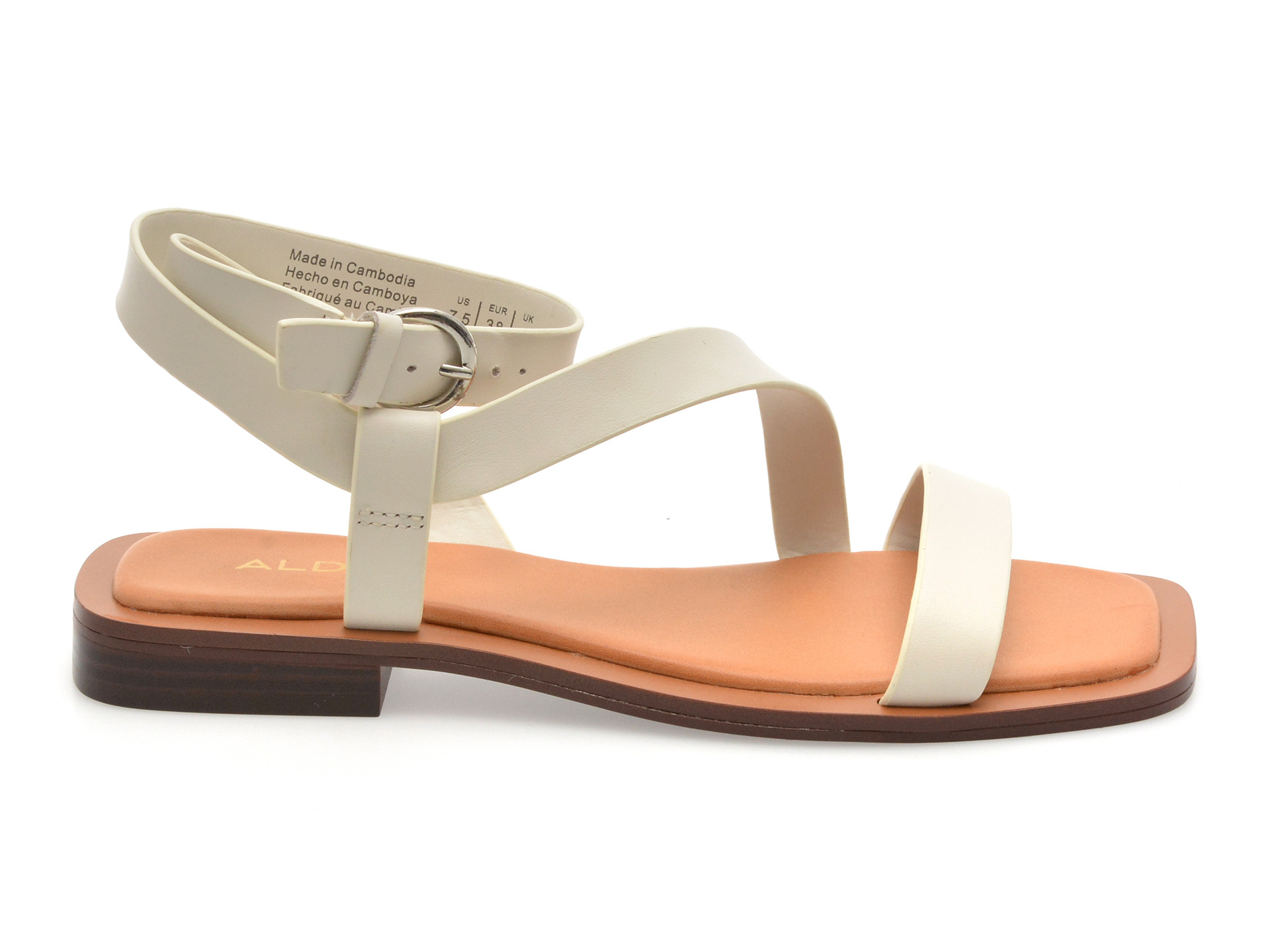 Sandale ALDO albe, GRUGAR 121, din piele naturala