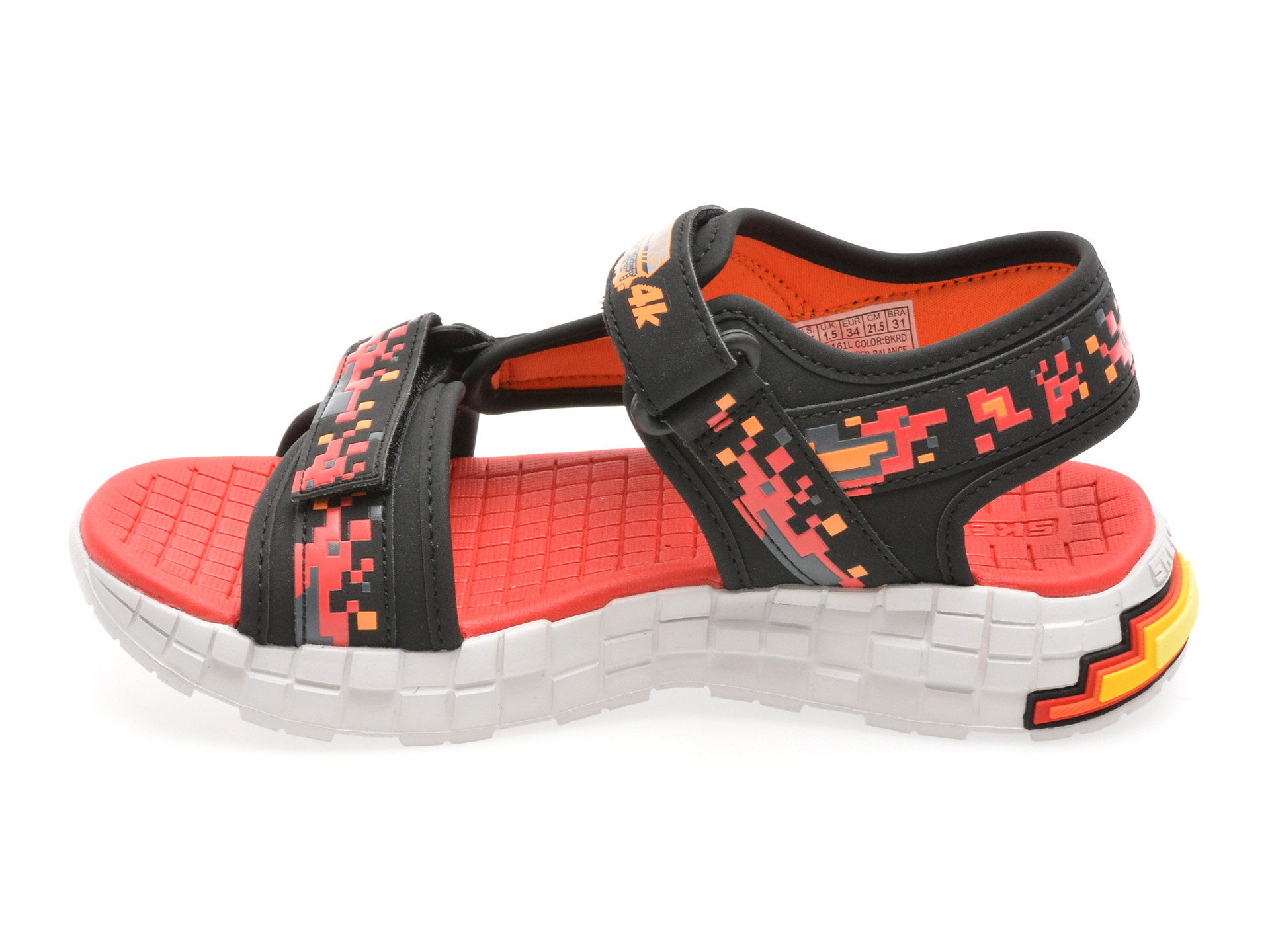 Sandale SKECHERS negre, MEGA-SPLASH 4K, din piele ecologica