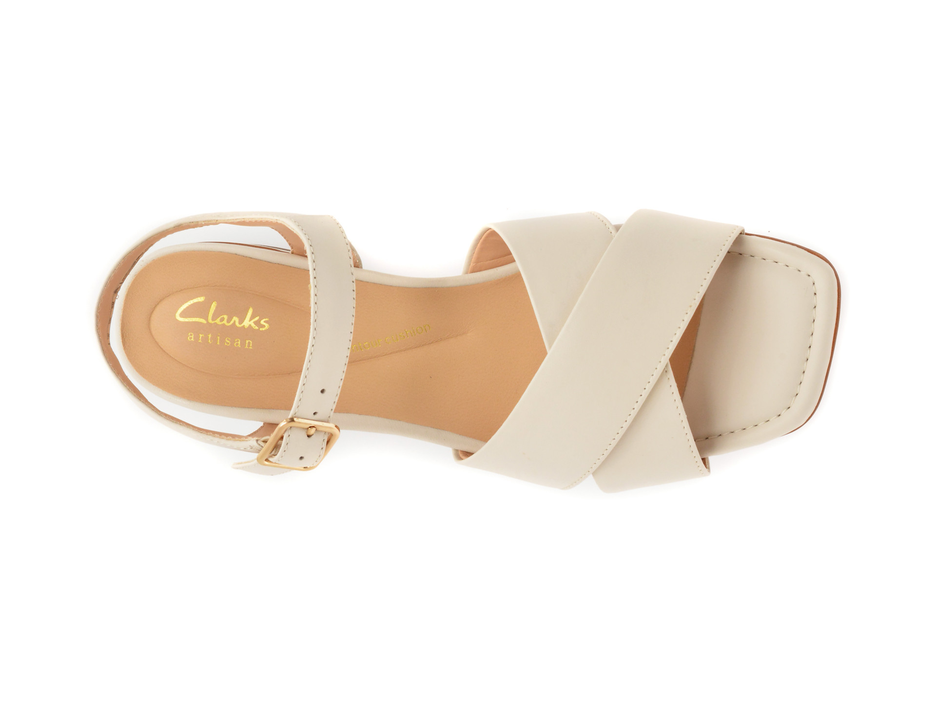 Sandale CLARKS bej, SERINA 35 CROSS, din piele naturala