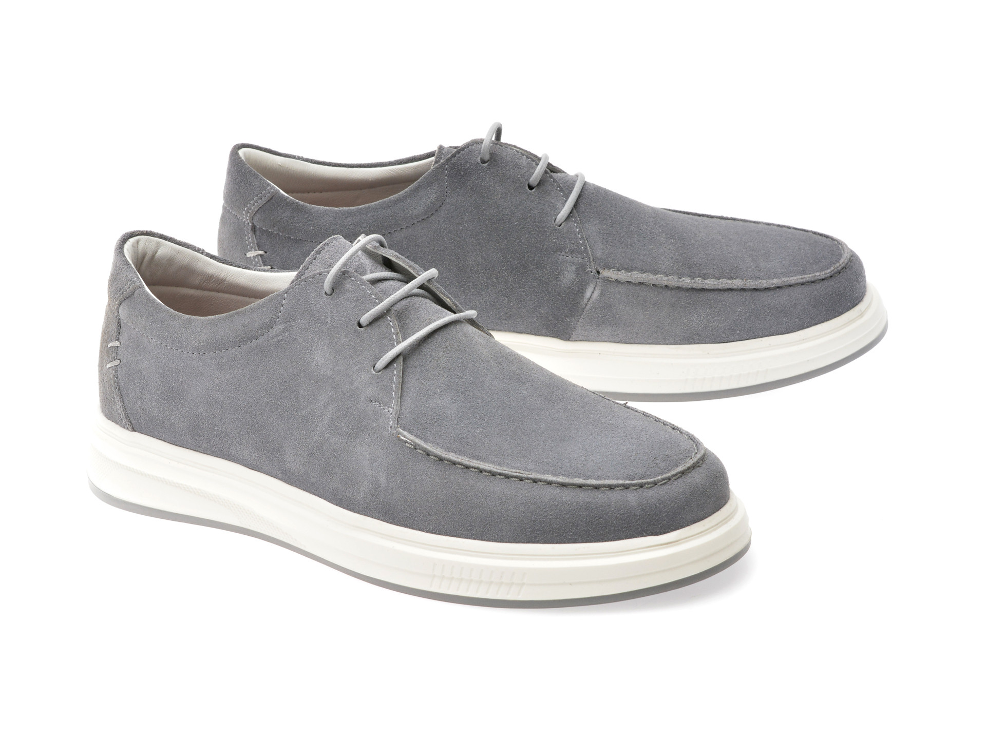 Pantofi OTTER gri, 3752, din piele intoarsa