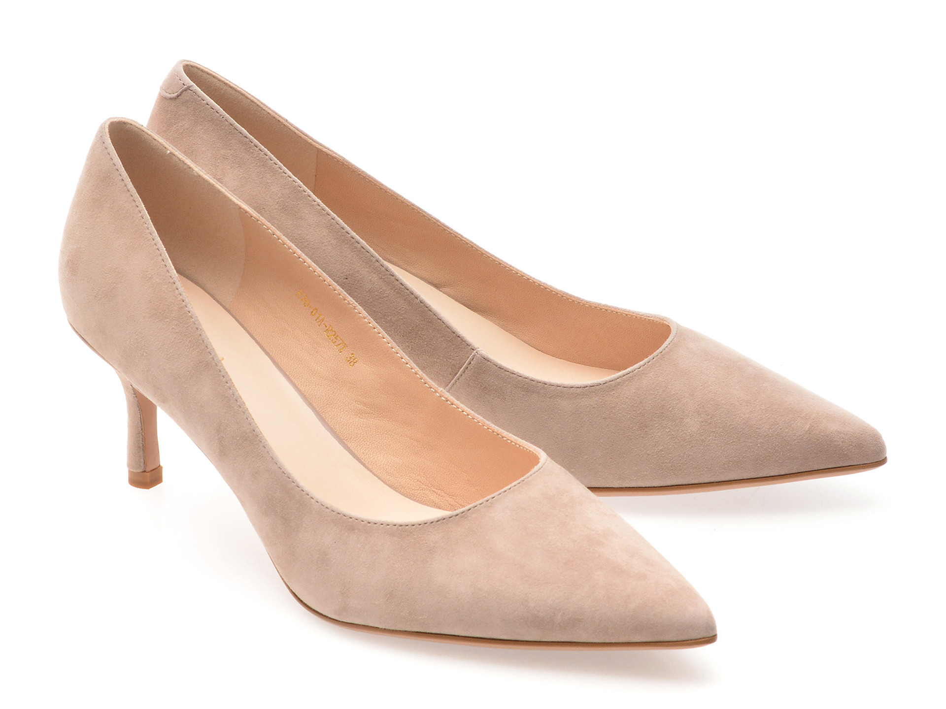 Pantofi eleganti EPICA gri, E76, din piele intoarsa