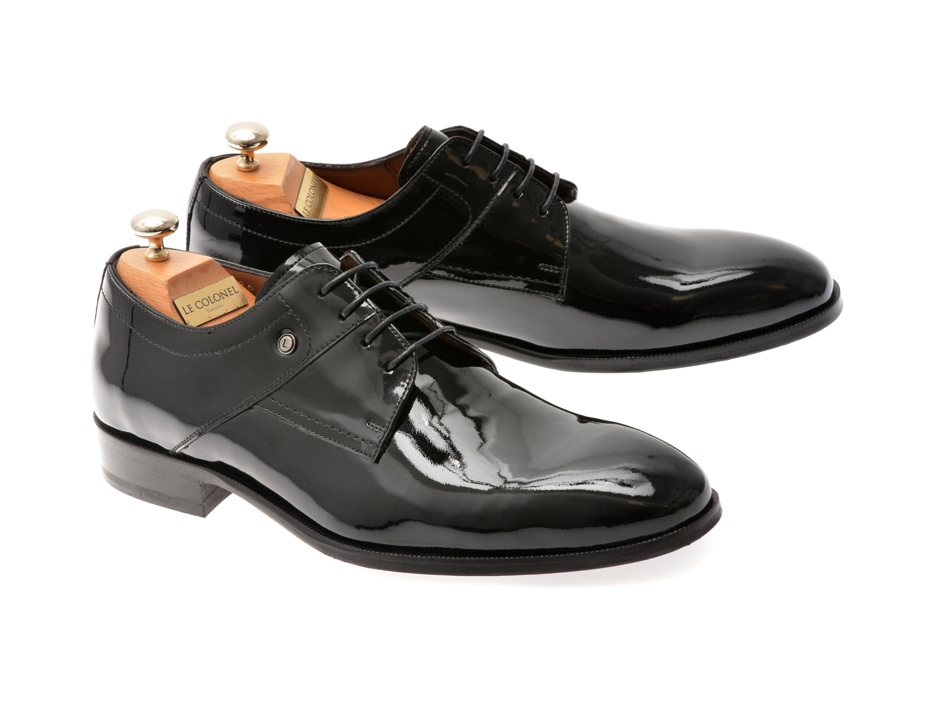 Pantofi eleganti LE COLONEL negri, 48496, din piele naturala lacuita