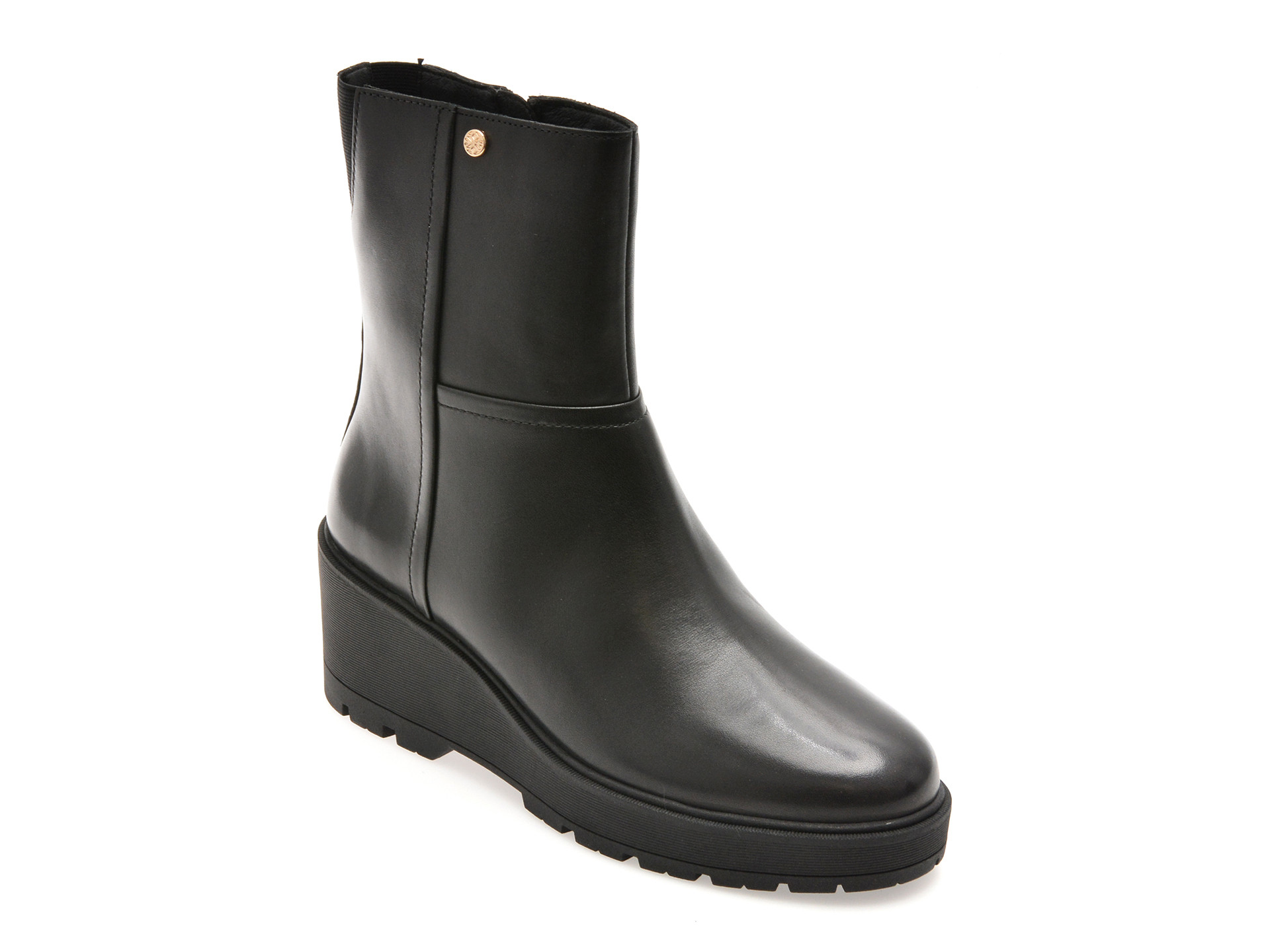 Ghete GEOX negre, D563VA, din piele naturala