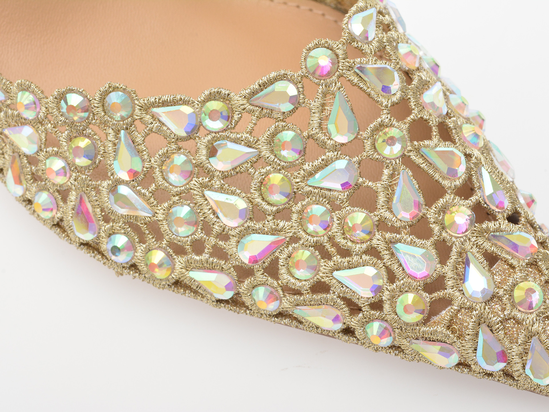 Pantofi eleganti EPICA aurii, 101605, din material textil