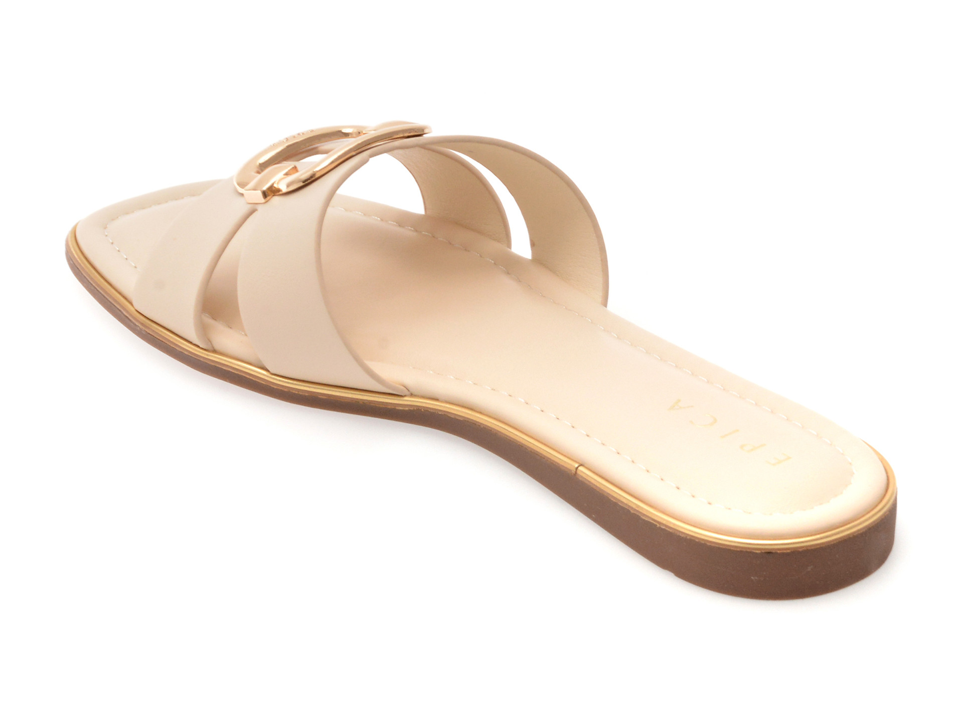 Papuci EPICA bej, 82955, din piele ecologica