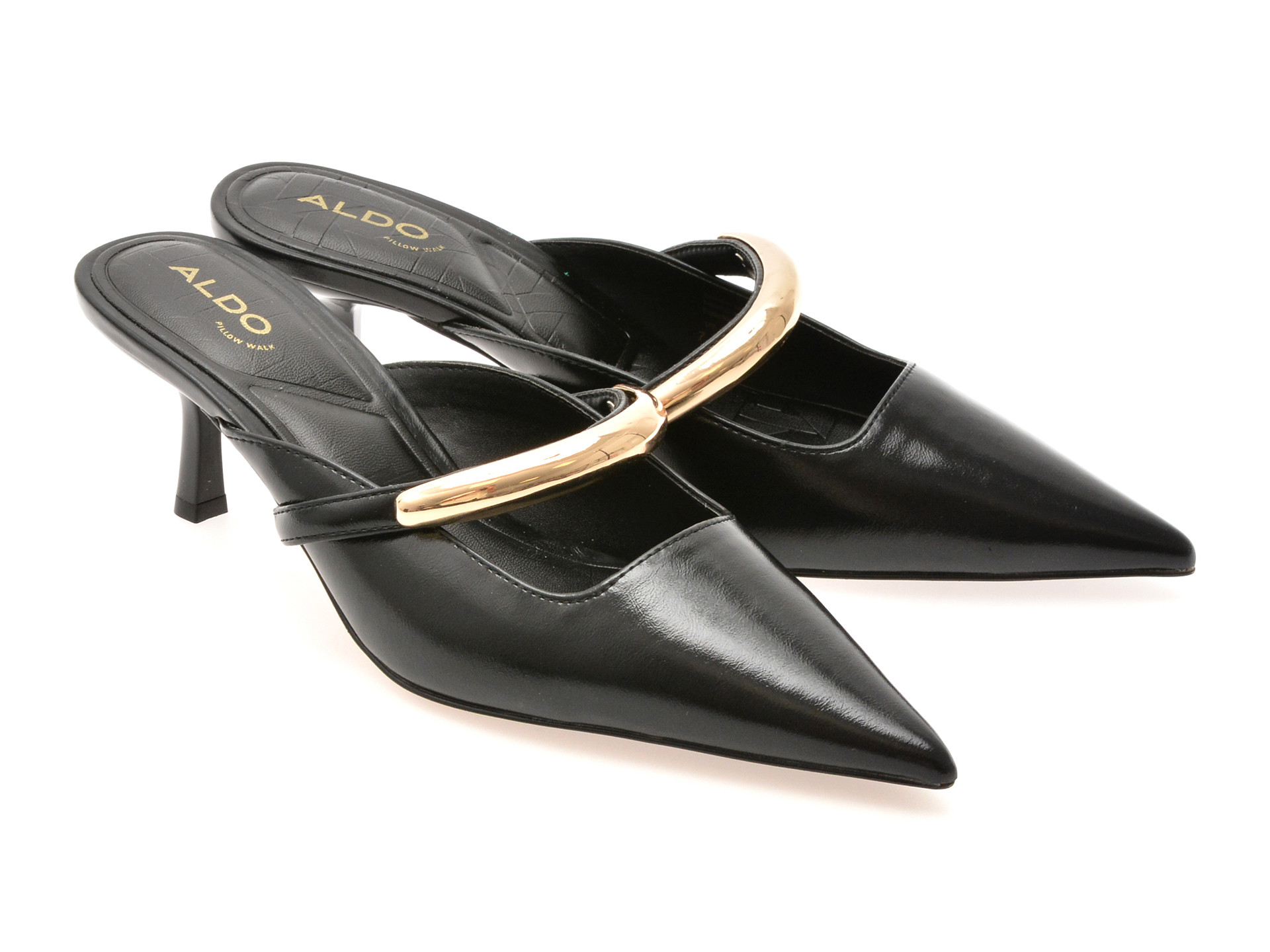 Papuci eleganti ALDO negri, KAILIDDA 001, din piele ecologica