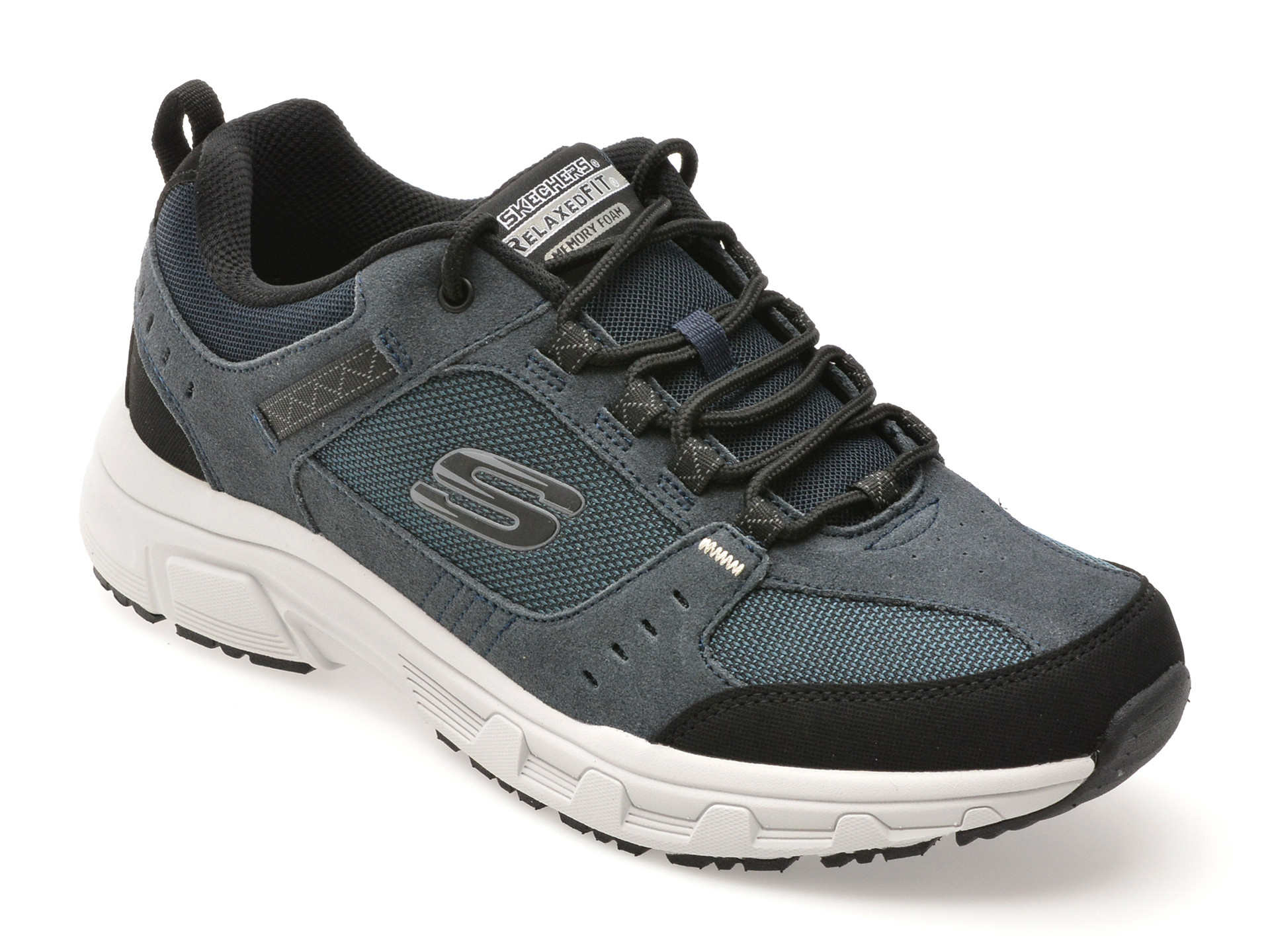 Pantofi sport SKECHERS bleumarin, OAK CANYON, din material textil si piele naturala