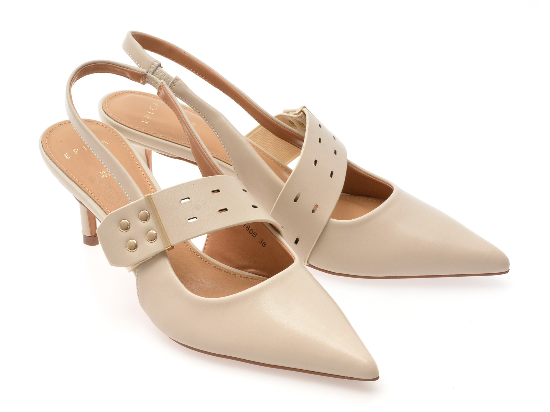 Pantofi eleganti EPICA bej, 101606, din piele naturala