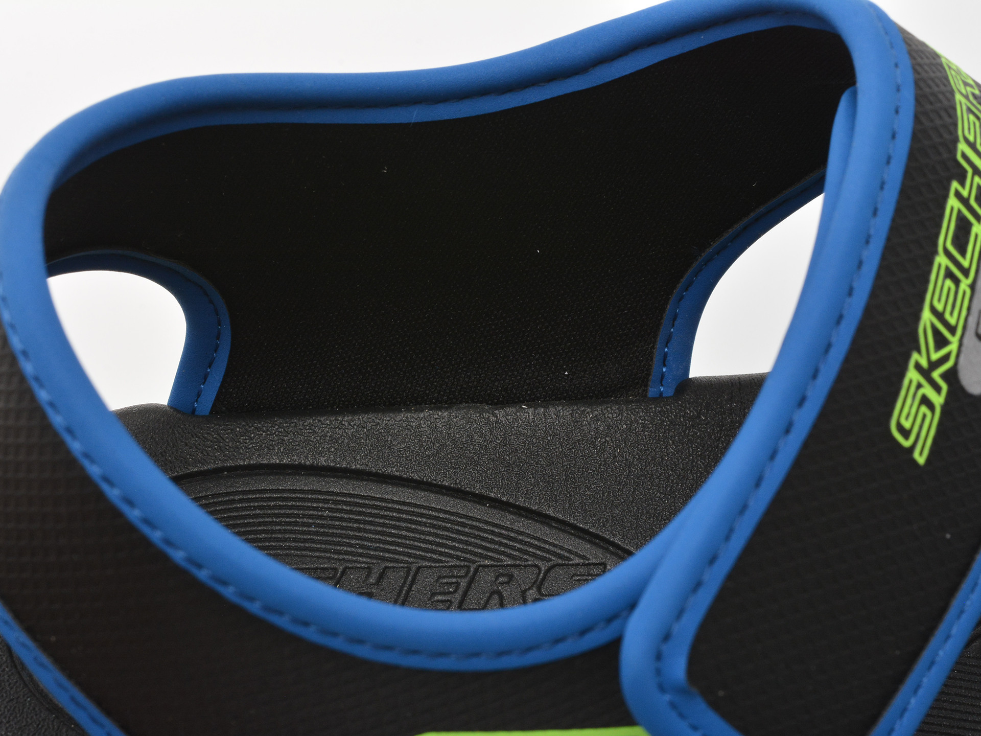 Sandale SKECHERS negre, SOLA GLOW SANDAL, din piele ecologica