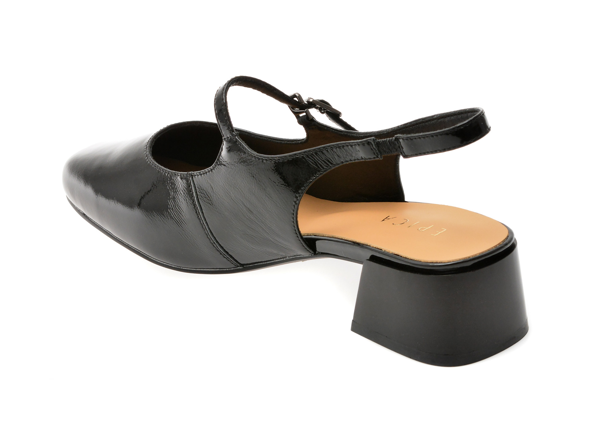 Pantofi EPICA negri, 1228H28, din piele naturala lacuita