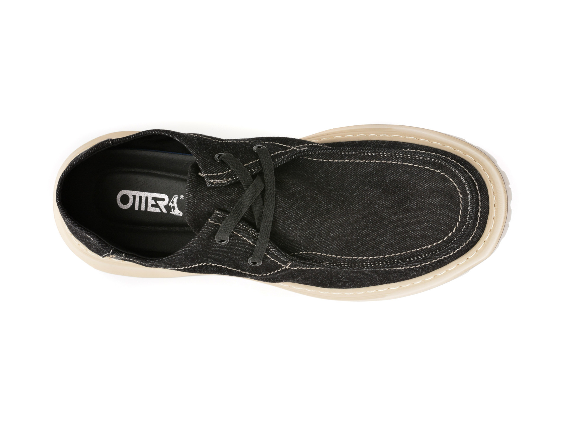 Mocasini OTTER negri, 516001, din material textil