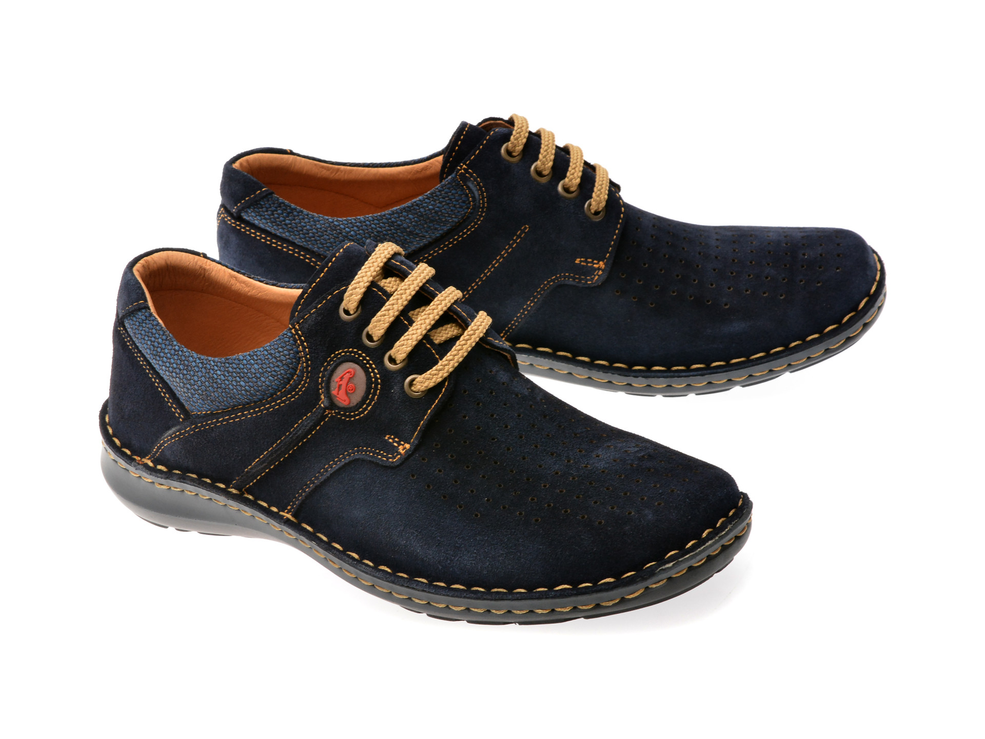 Pantofi OTTER bleumarin, 9560, din piele intoarsa