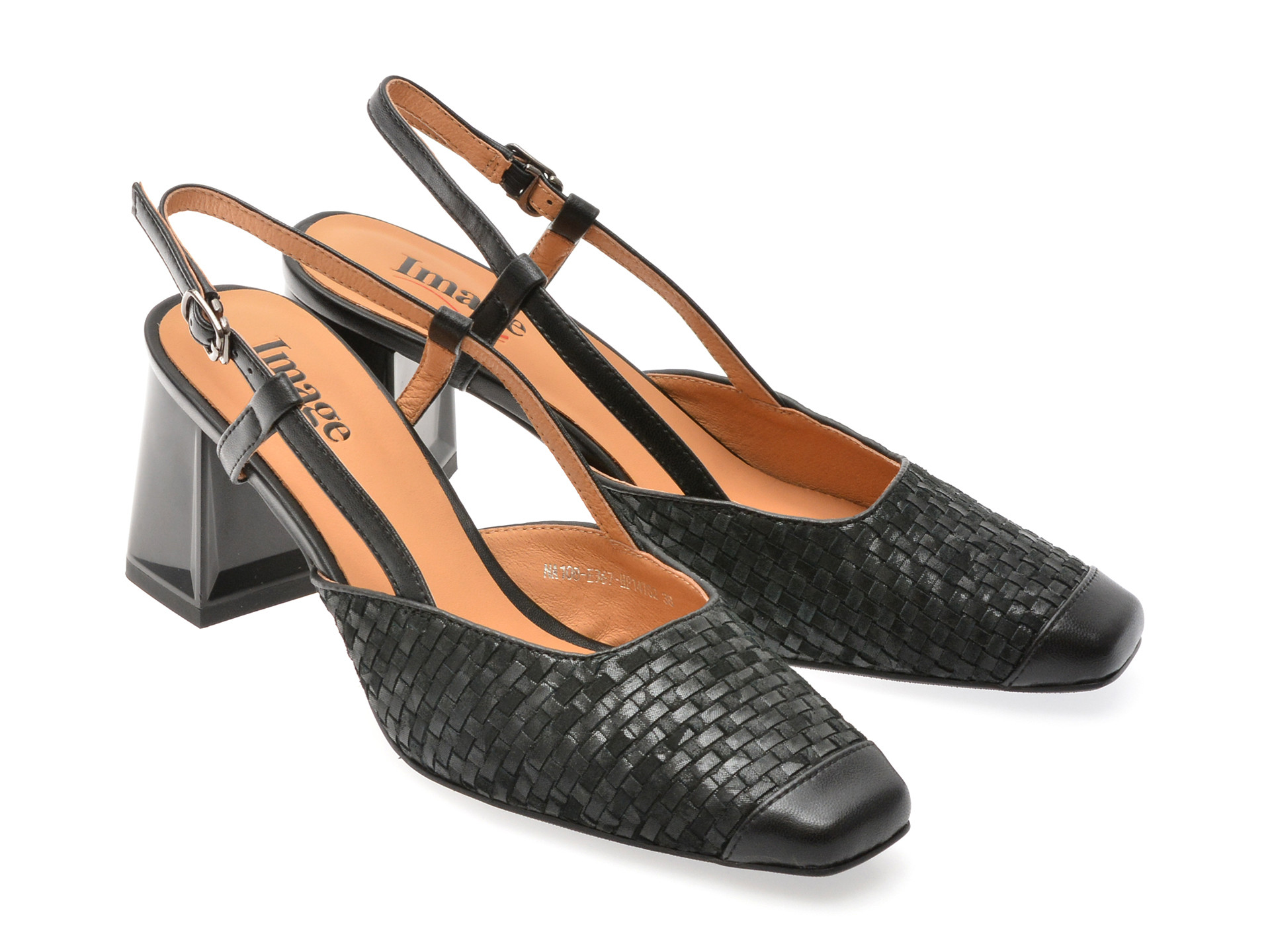 Pantofi IMAGE negri, NA108, din piele naturala