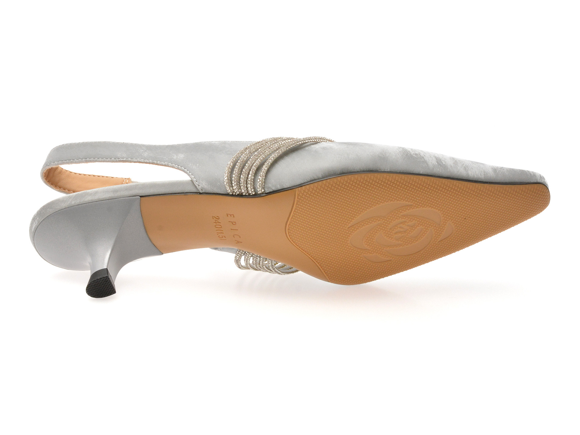 Pantofi eleganti EPICA argintii, 26V2266, din piele ecologica