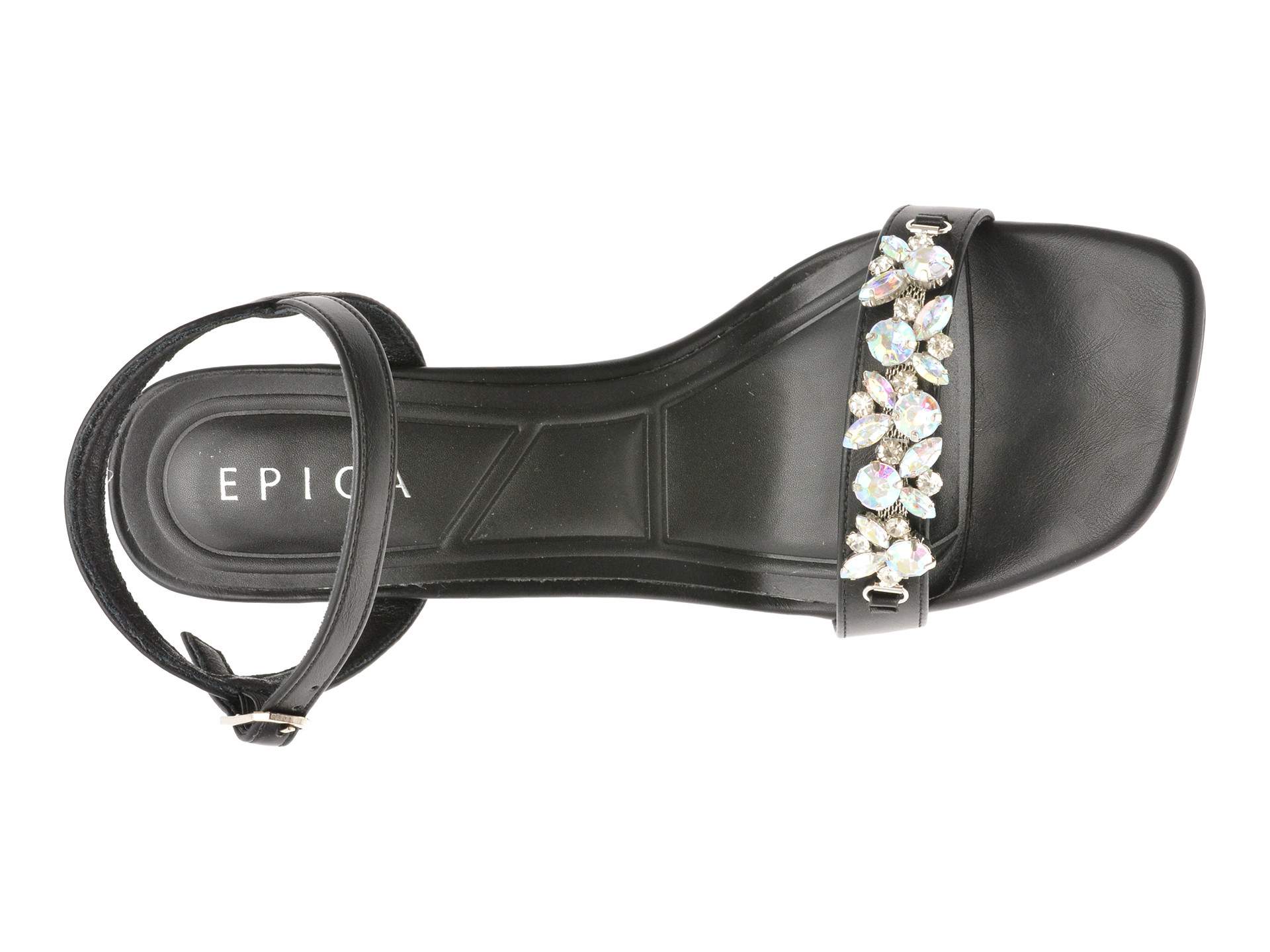 Sandale elegante EPICA negre, 82989, din piele ecologica