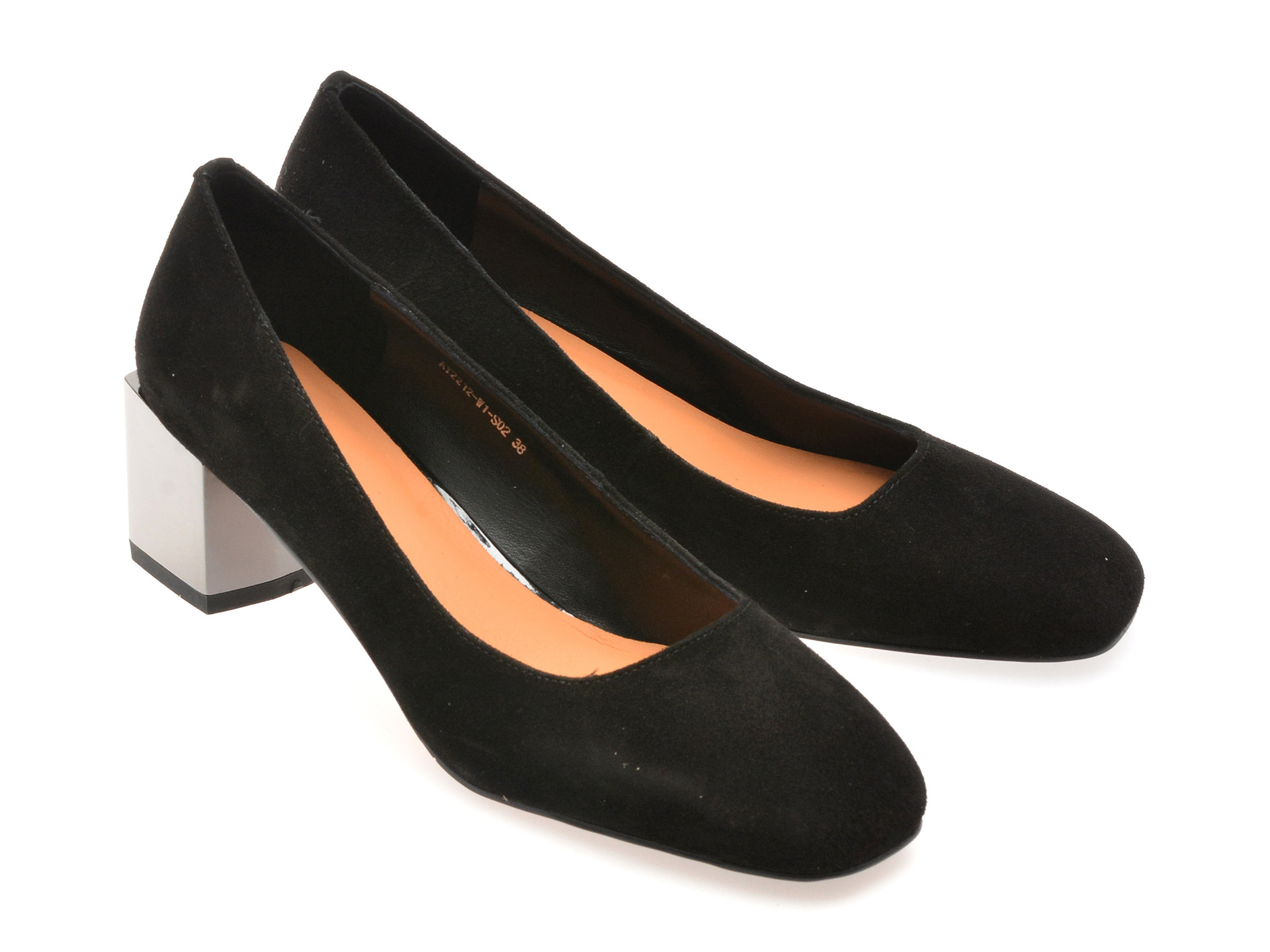 Pantofi EPICA negri, 2212, din piele intoarsa