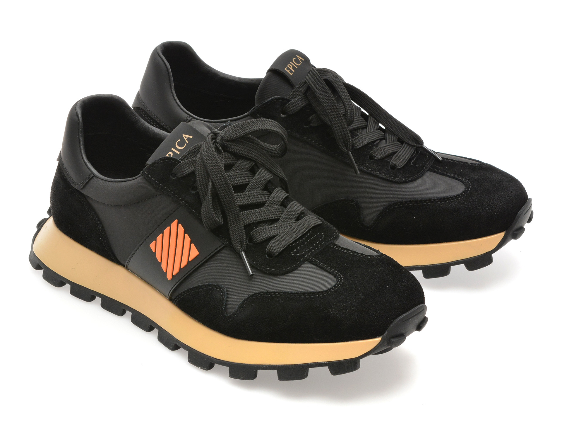 Pantofi sport EPICA negri, 110016, din material textil