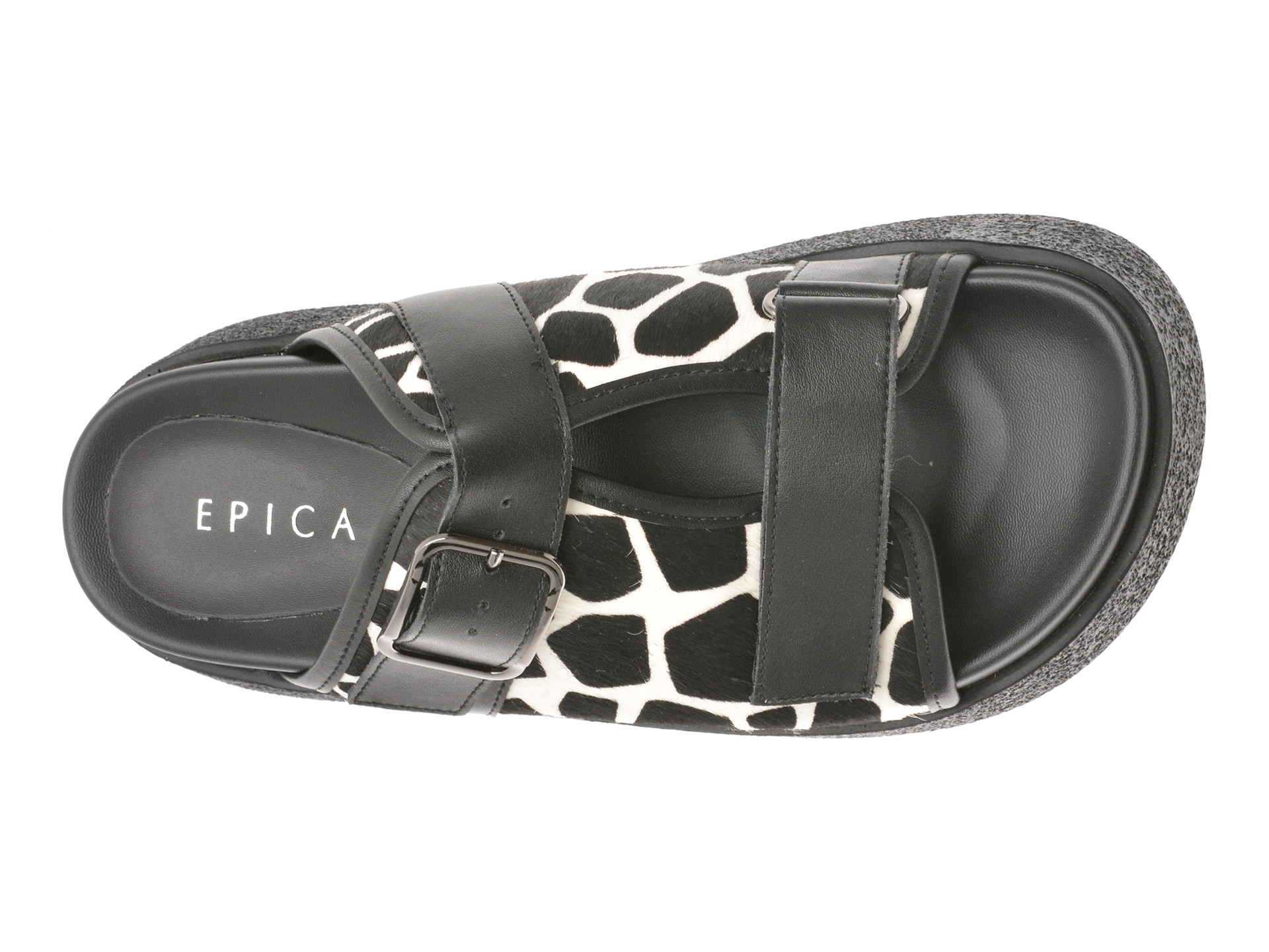 Papuci EPICA negri, 1350C20, din piele naturala