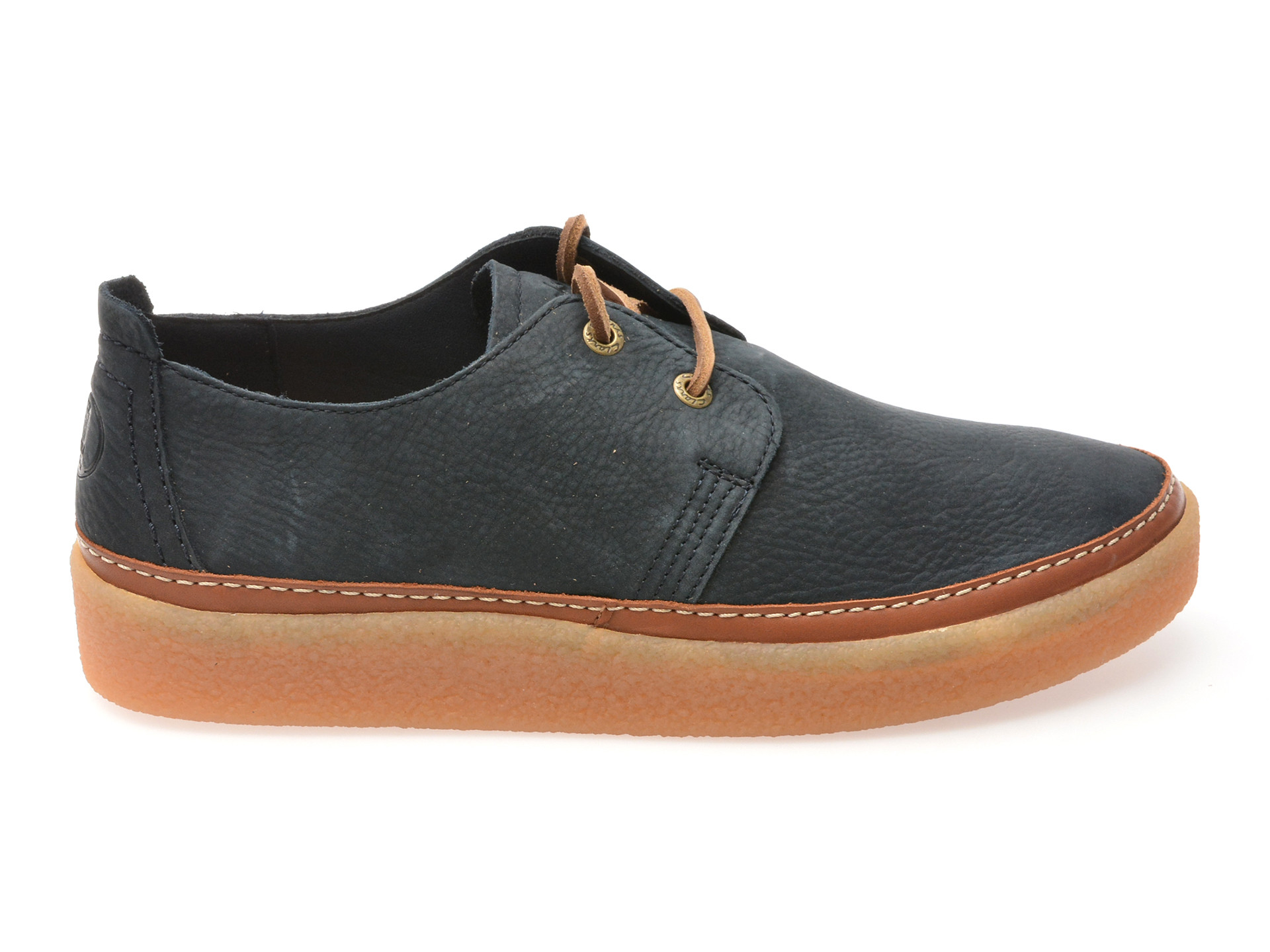 Pantofi CLARKS bleumarin, CLARKWOOD LOW, din nabuc