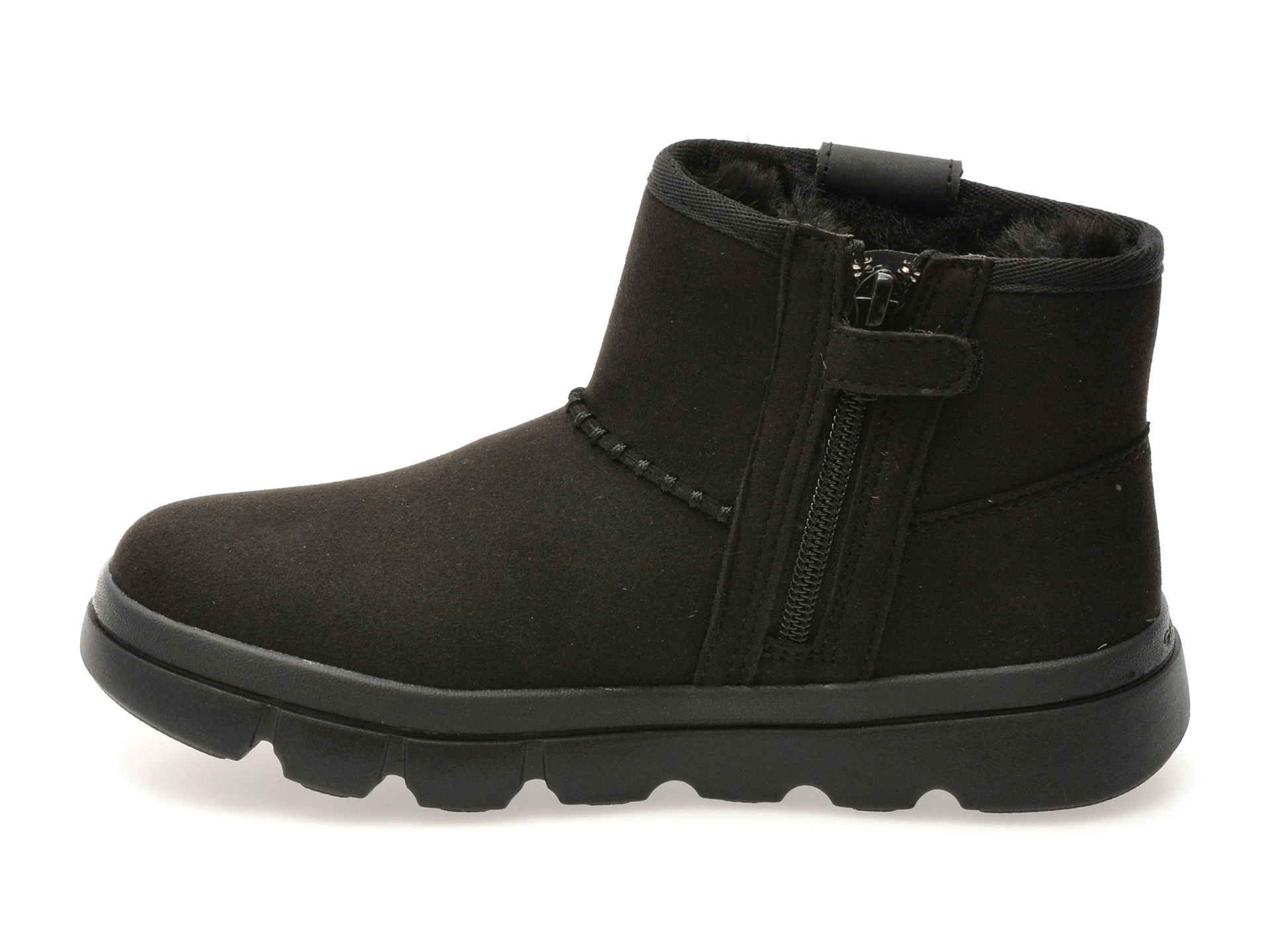 Ghete GEOX negre, J56NCA, din piele ecologica