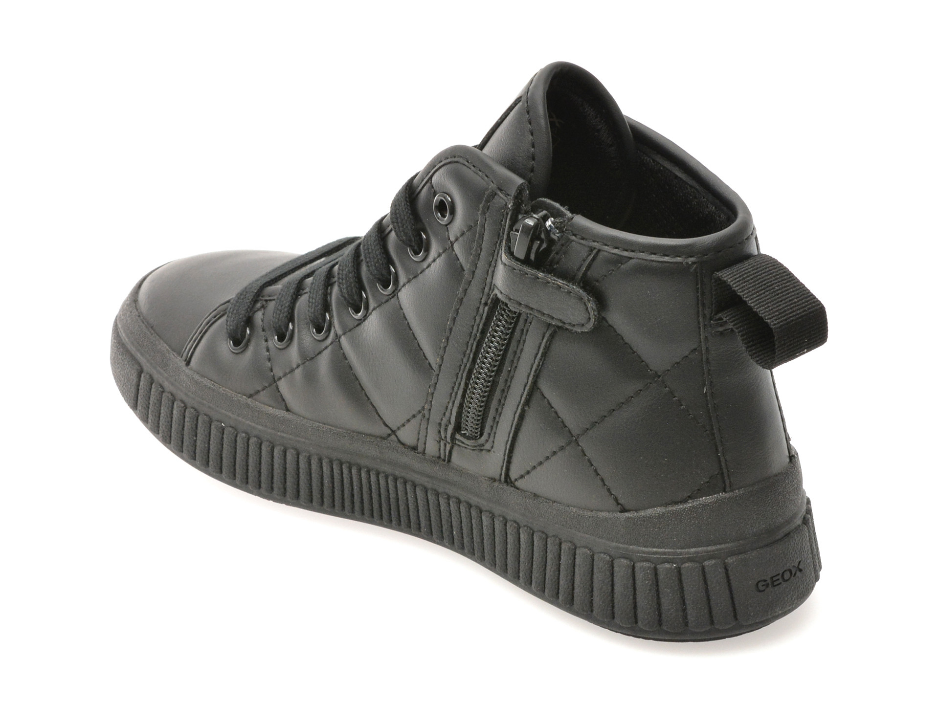 Ghete GEOX negre, J56M3F, din piele ecologica