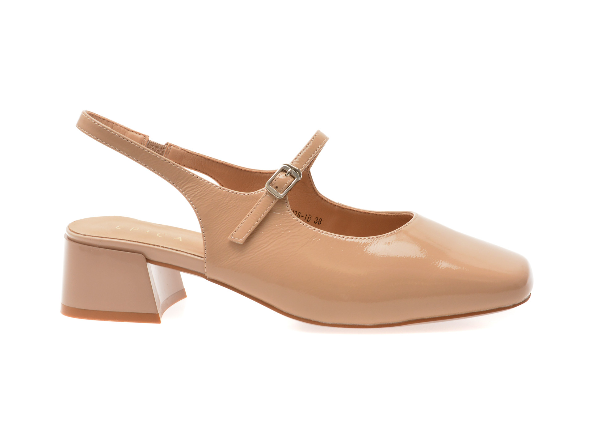 Pantofi EPICA nude, 1228H28, din piele naturala lacuita