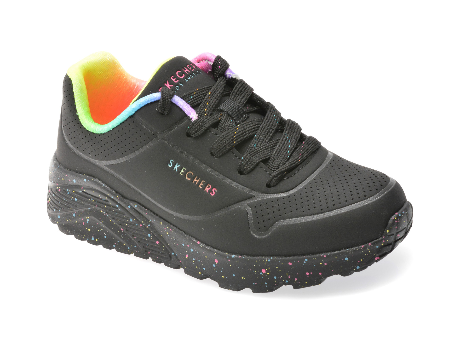 Pantofi sport SKECHERS negri, UNO LITE, din piele ecologica