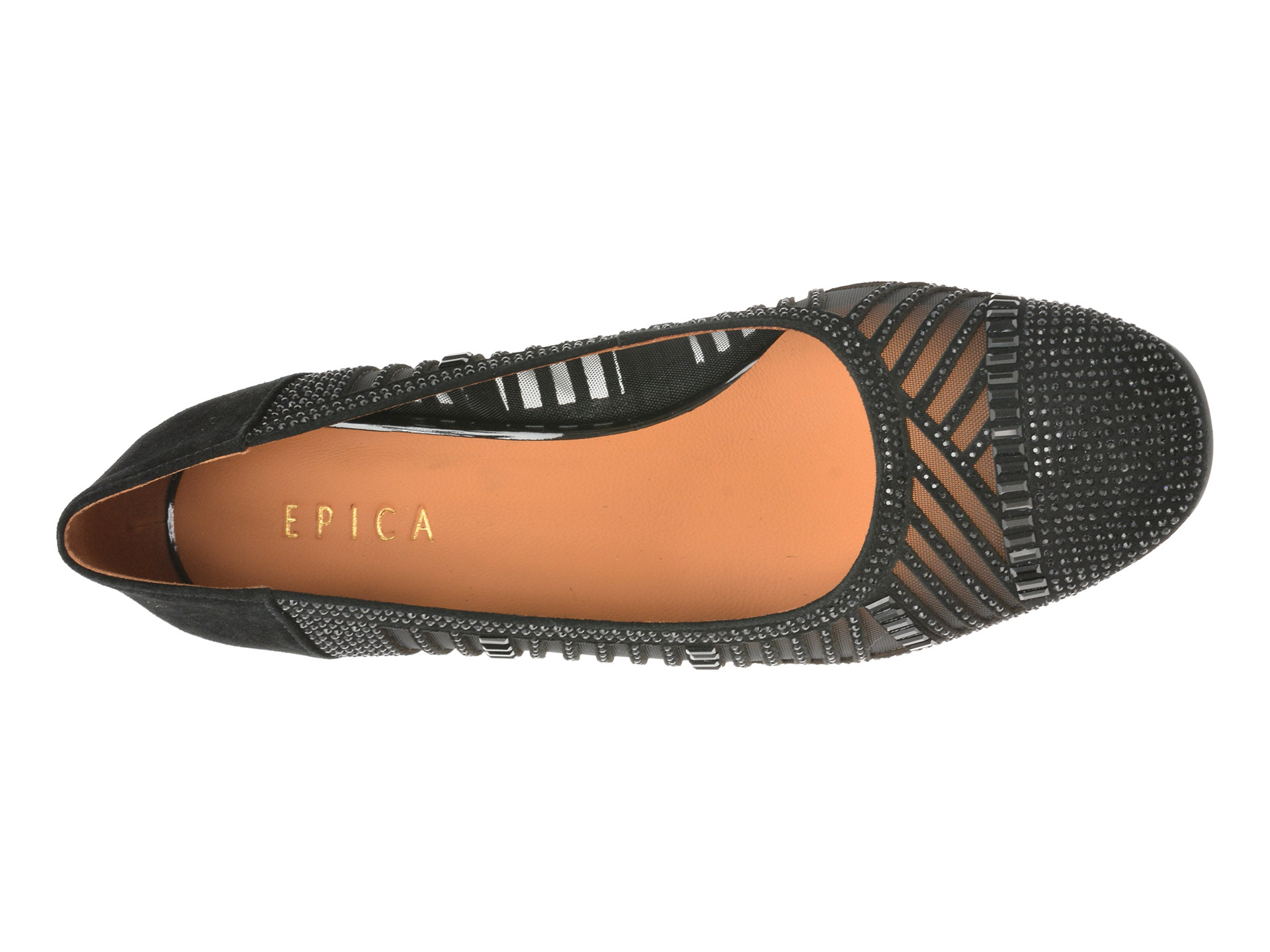 Balerini EPICA negri, 5101, din piele intoarsa